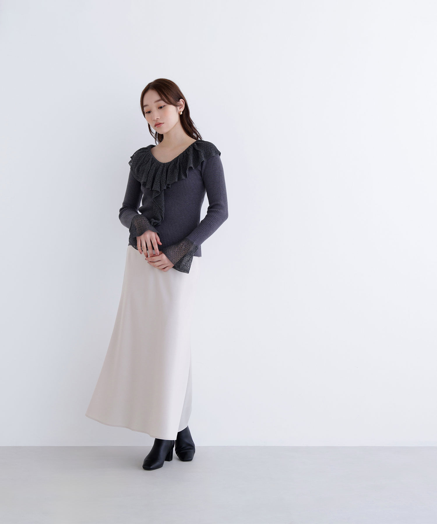  「バイアスサテンナロースカート」|スカート|