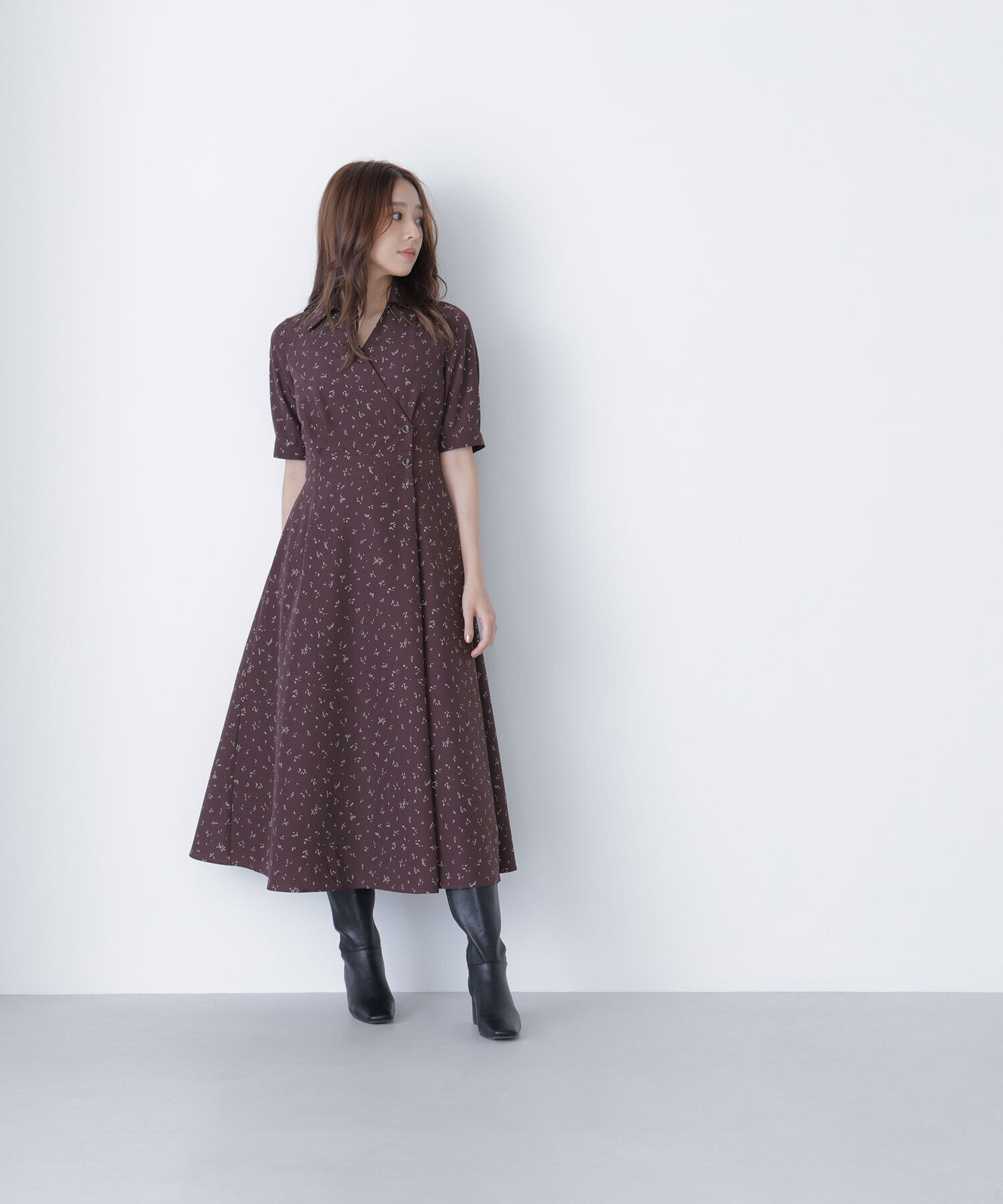  「スキッパープリントワンピース」|ワンピース|