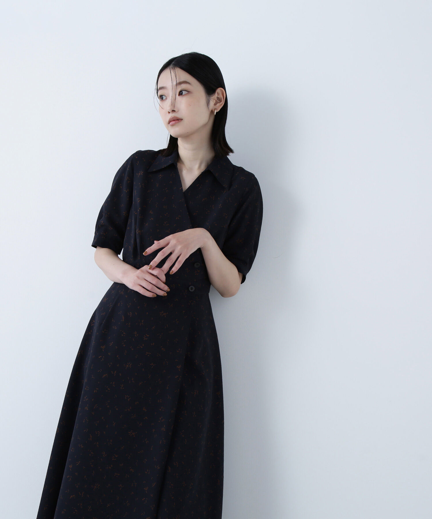  「スキッパープリントワンピース」|ワンピース|