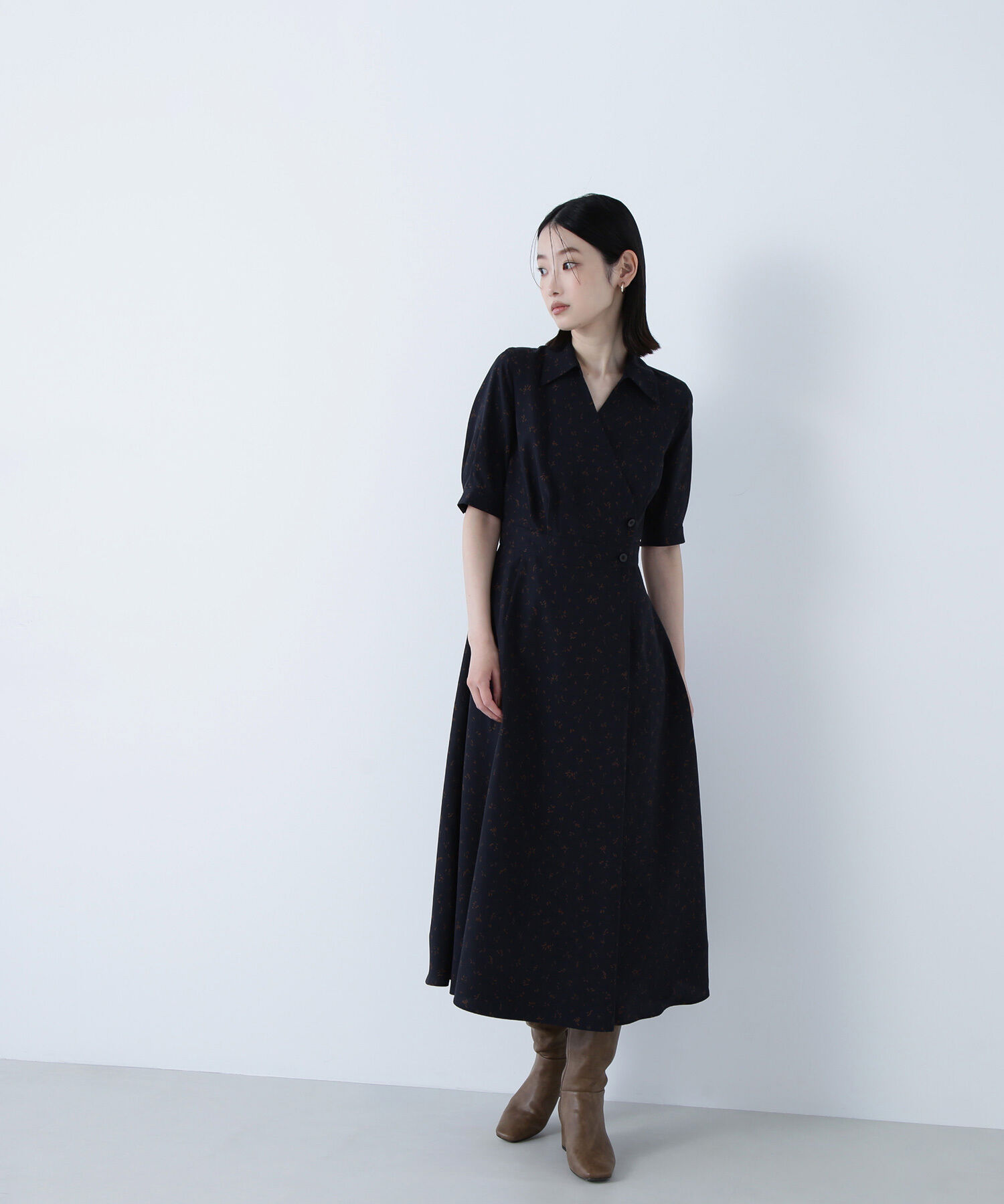  「スキッパープリントワンピース」|ワンピース|