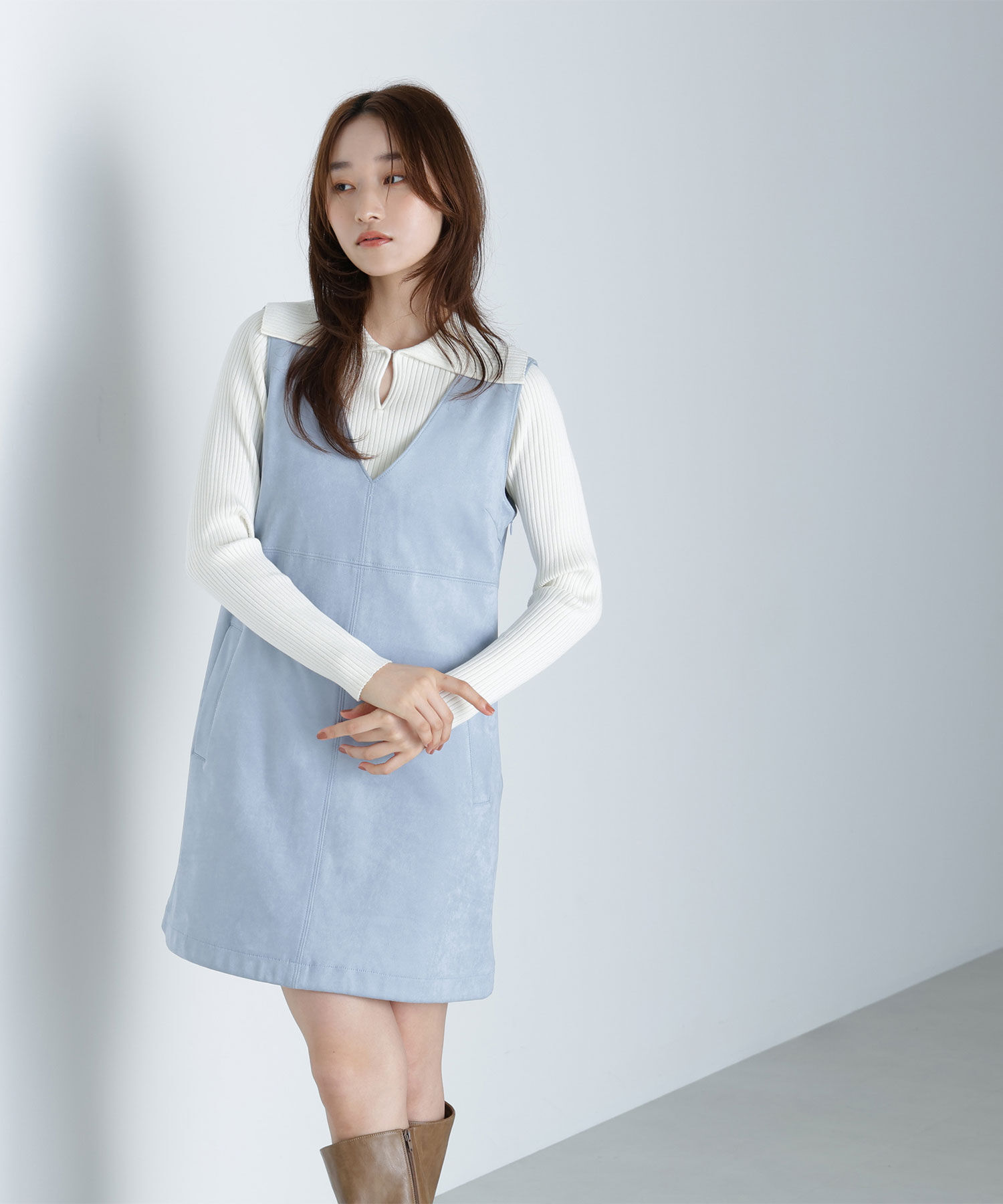  「フェイクスウェードミニジャンスカ」|ワンピース|