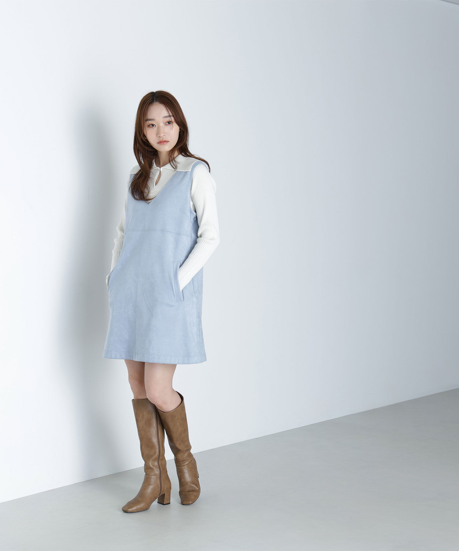  「フェイクスウェードミニジャンスカ」|ワンピース|