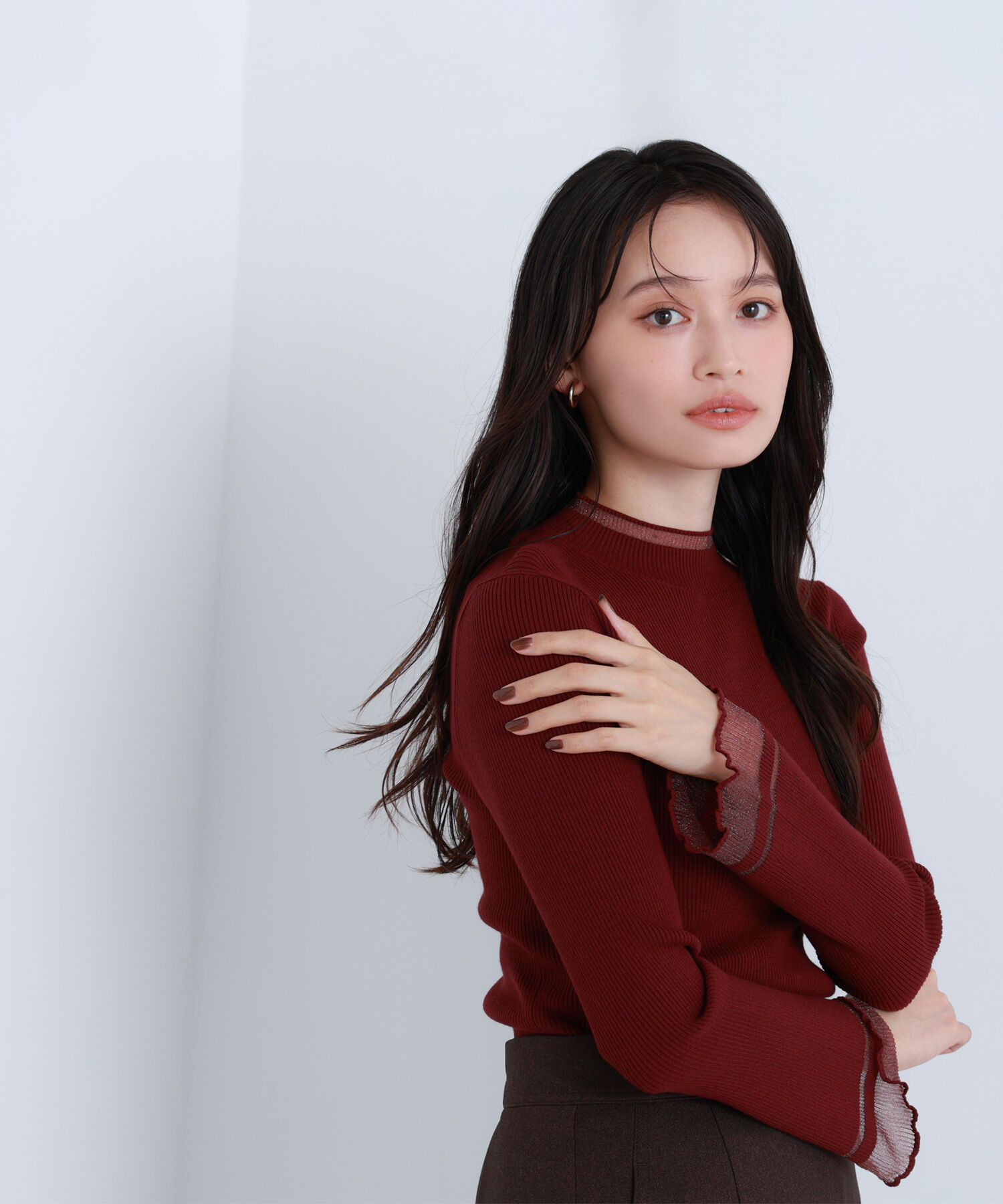  「&ldquo;さりげな&rdquo;シアースリーブニット」|ニット・セーター|