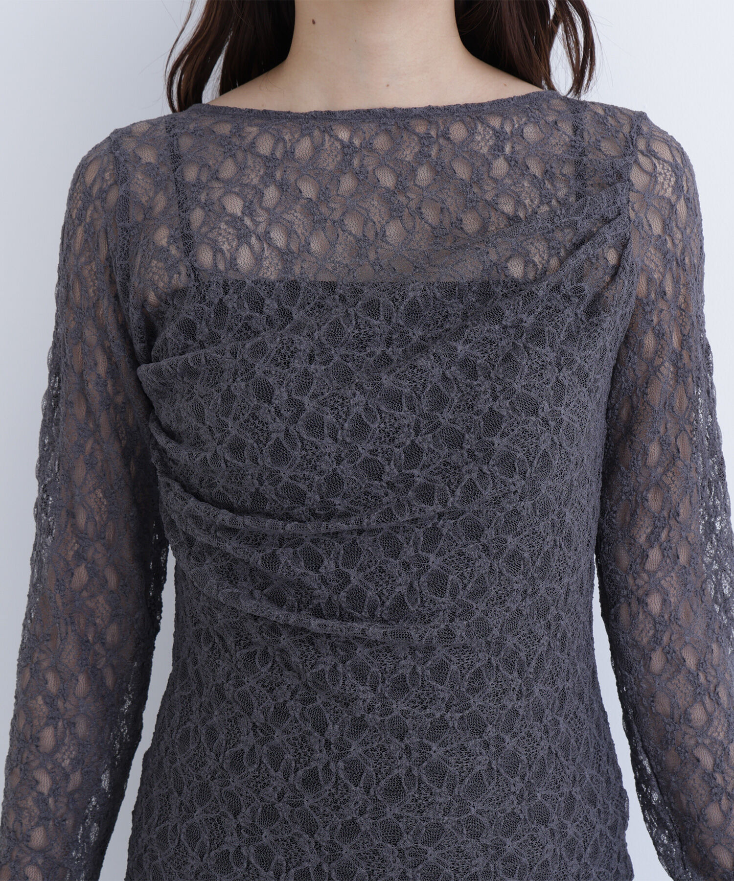  「レースドレープカットソー」|Tシャツ・カットソー|