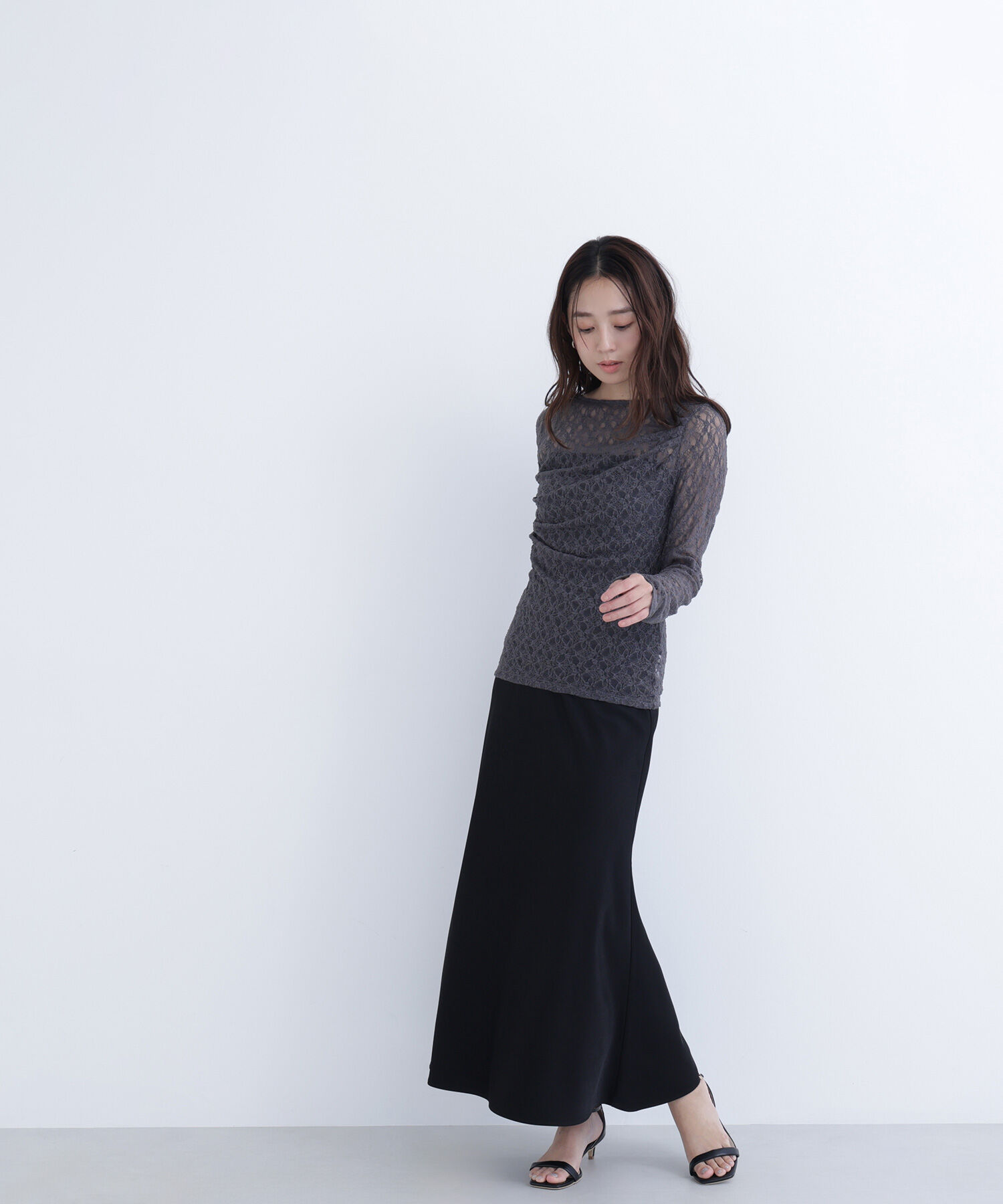  「レースドレープカットソー」|Tシャツ・カットソー|