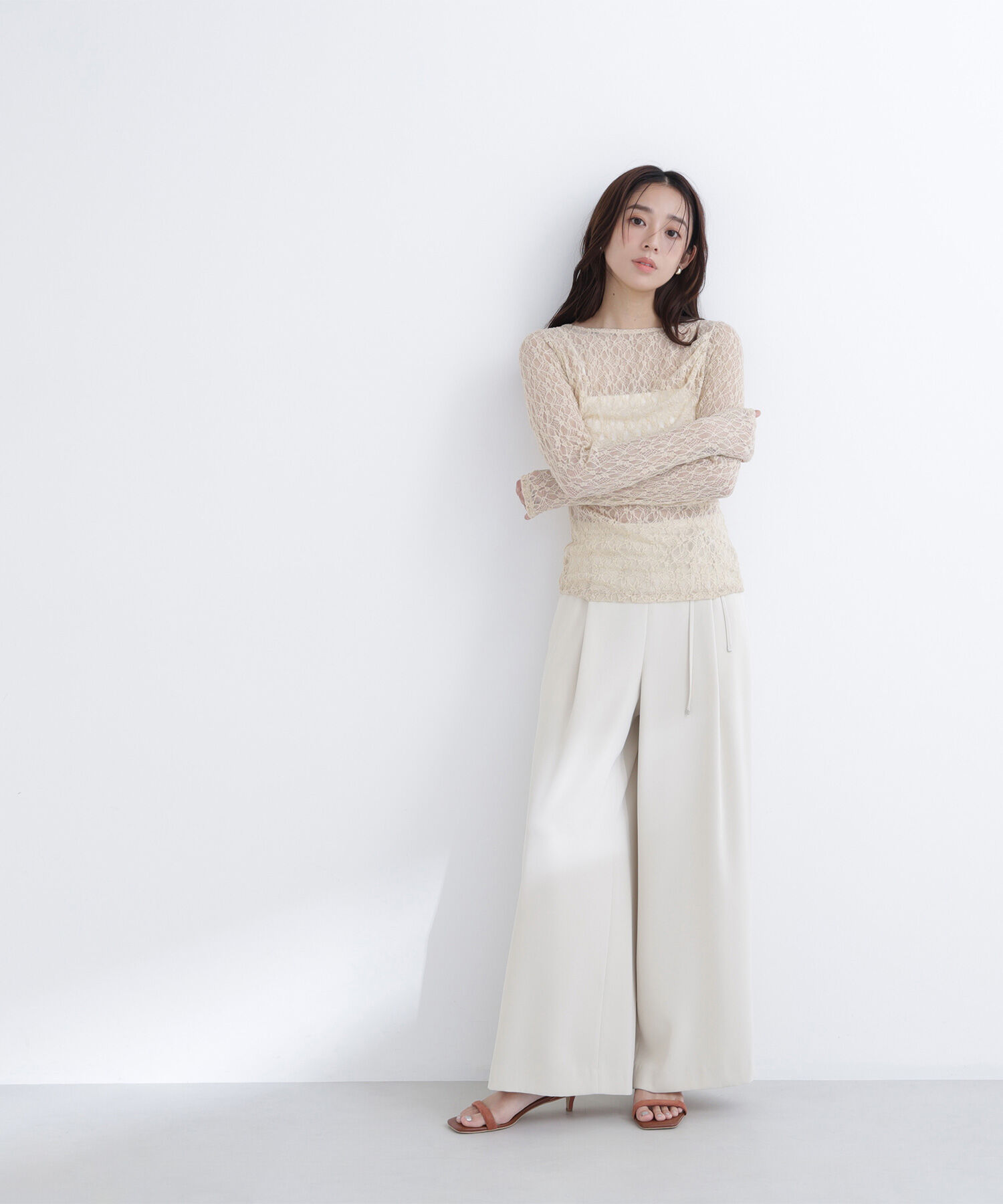  「レースドレープカットソー」|Tシャツ・カットソー|