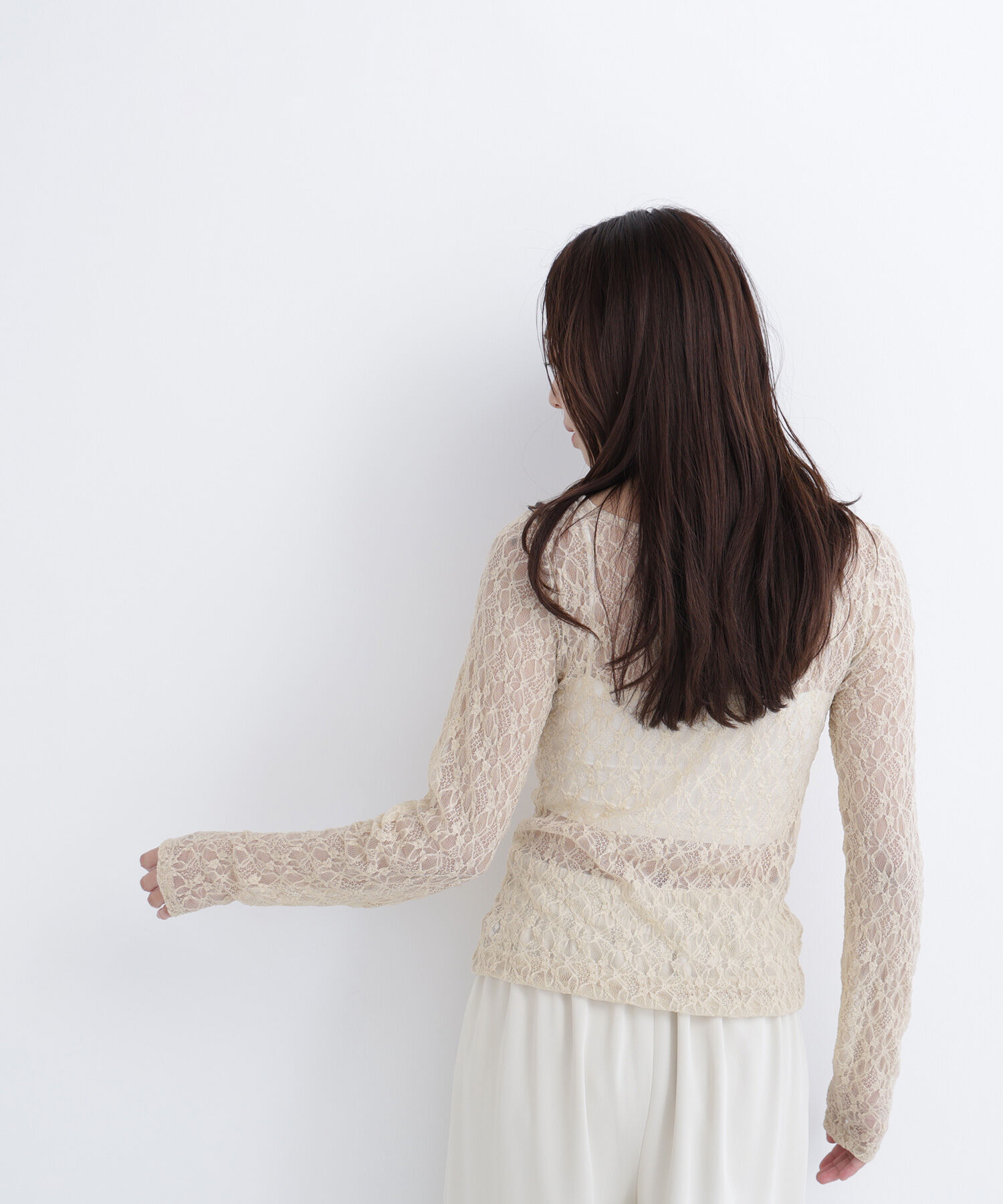  「レースドレープカットソー」|Tシャツ・カットソー|