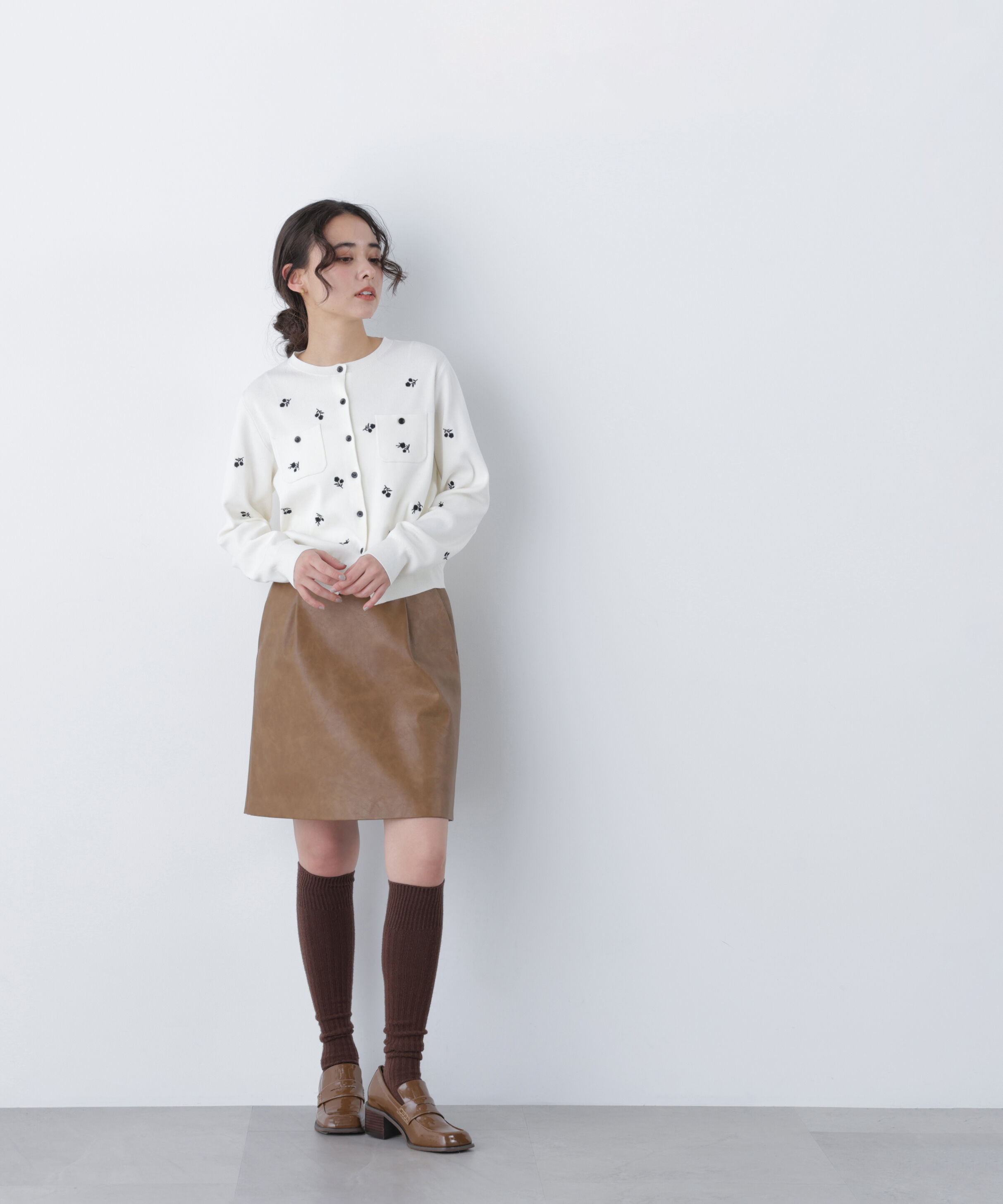  「〈N.〉フラワー刺繍ポケットカーデ」|ニット・セーター|