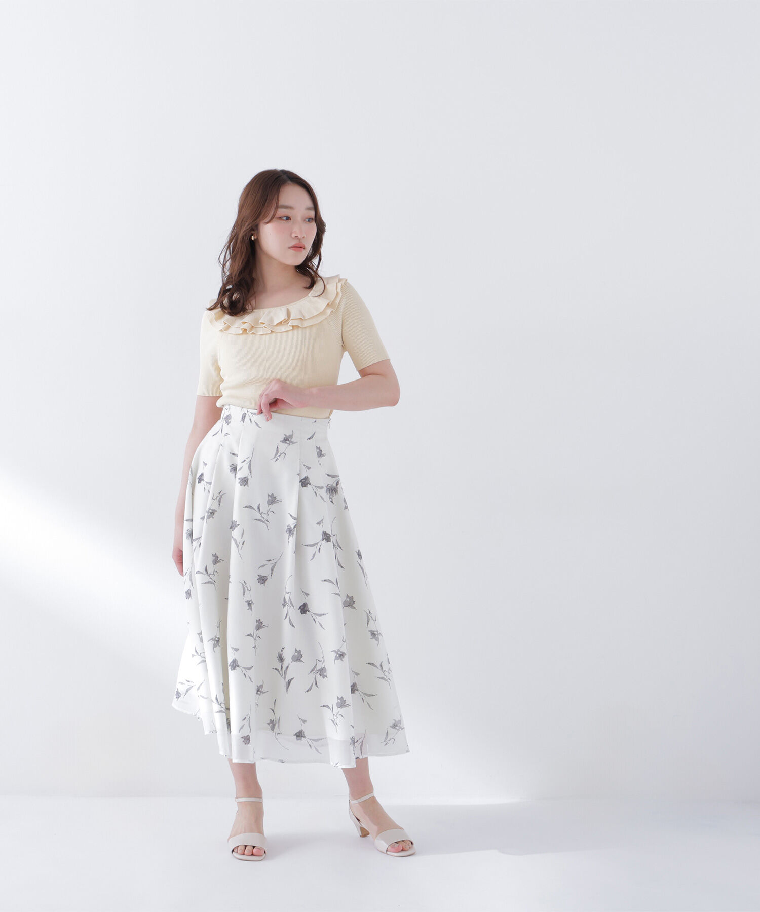  「フラワープリントフレアスカート」|スカート|