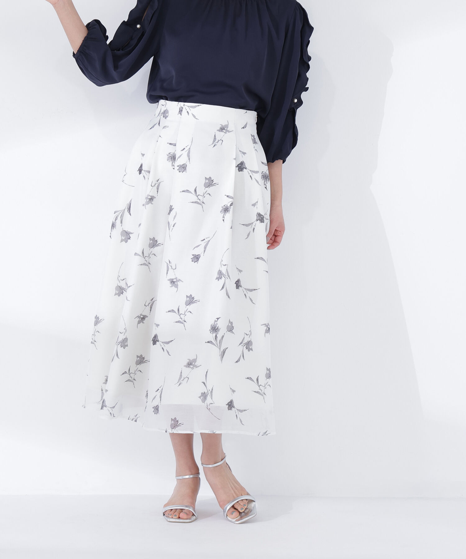  「フラワープリントフレアスカート」|スカート|