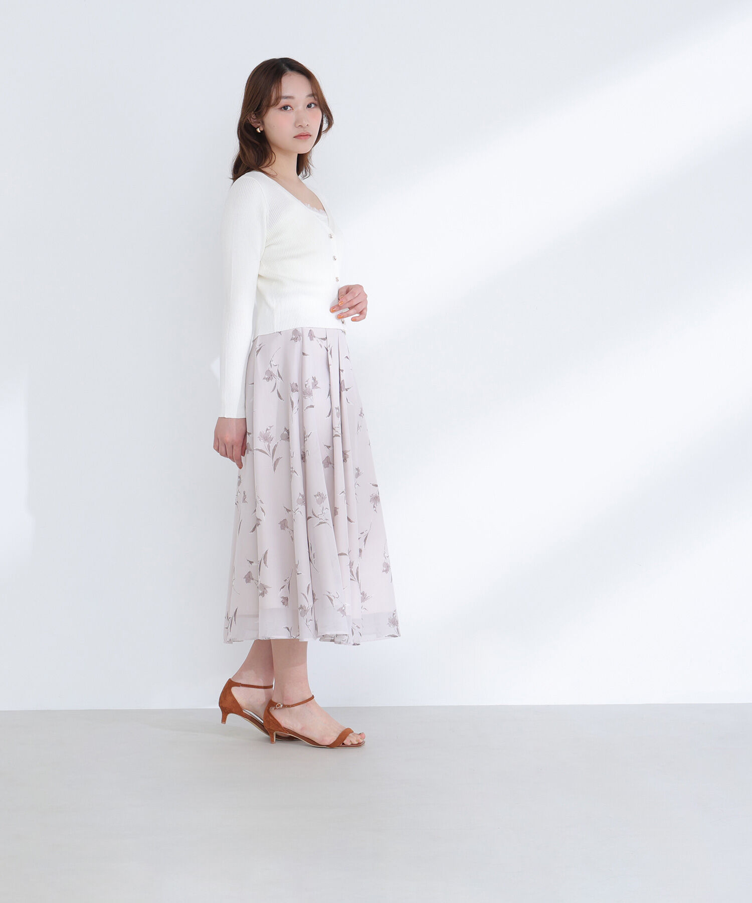  「フラワープリントフレアスカート」|スカート|