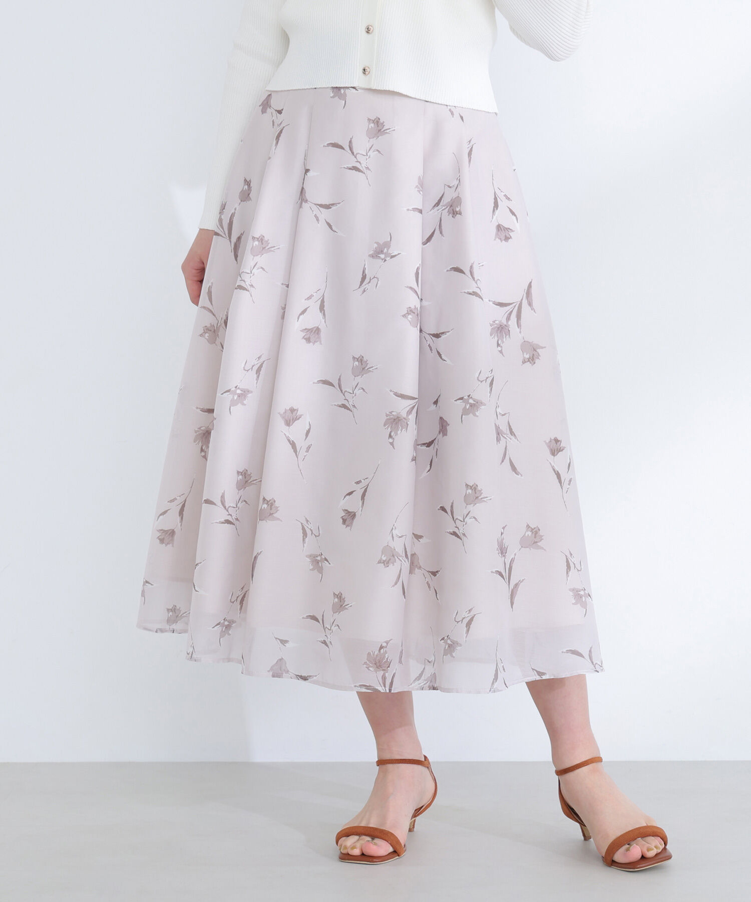  「フラワープリントフレアスカート」|スカート|