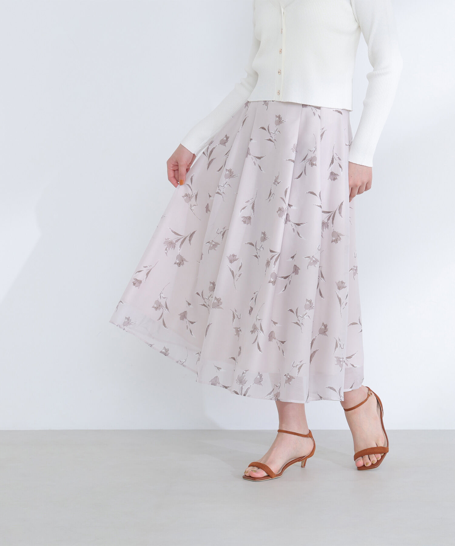  「フラワープリントフレアスカート」|スカート|