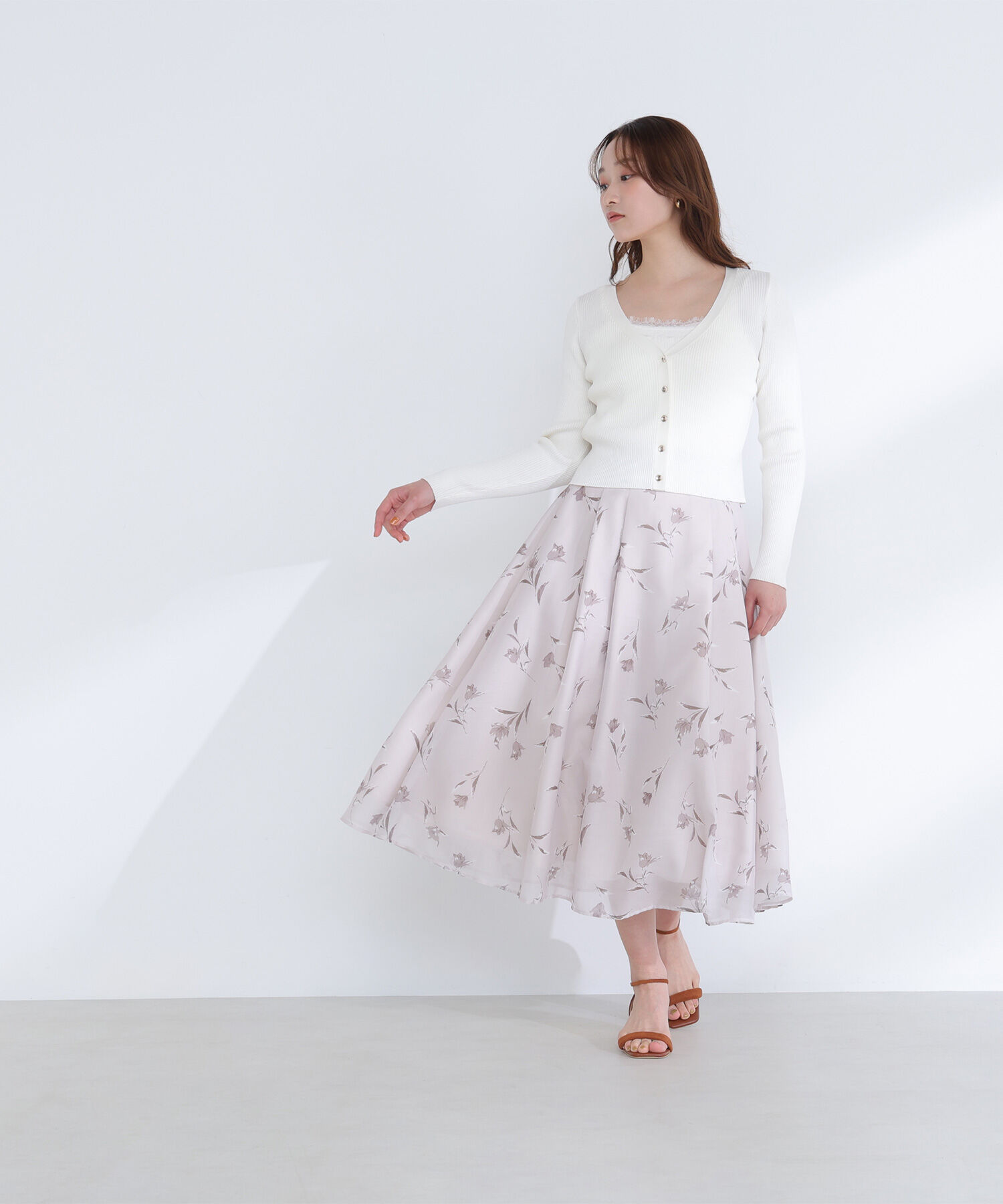  「フラワープリントフレアスカート」|スカート|