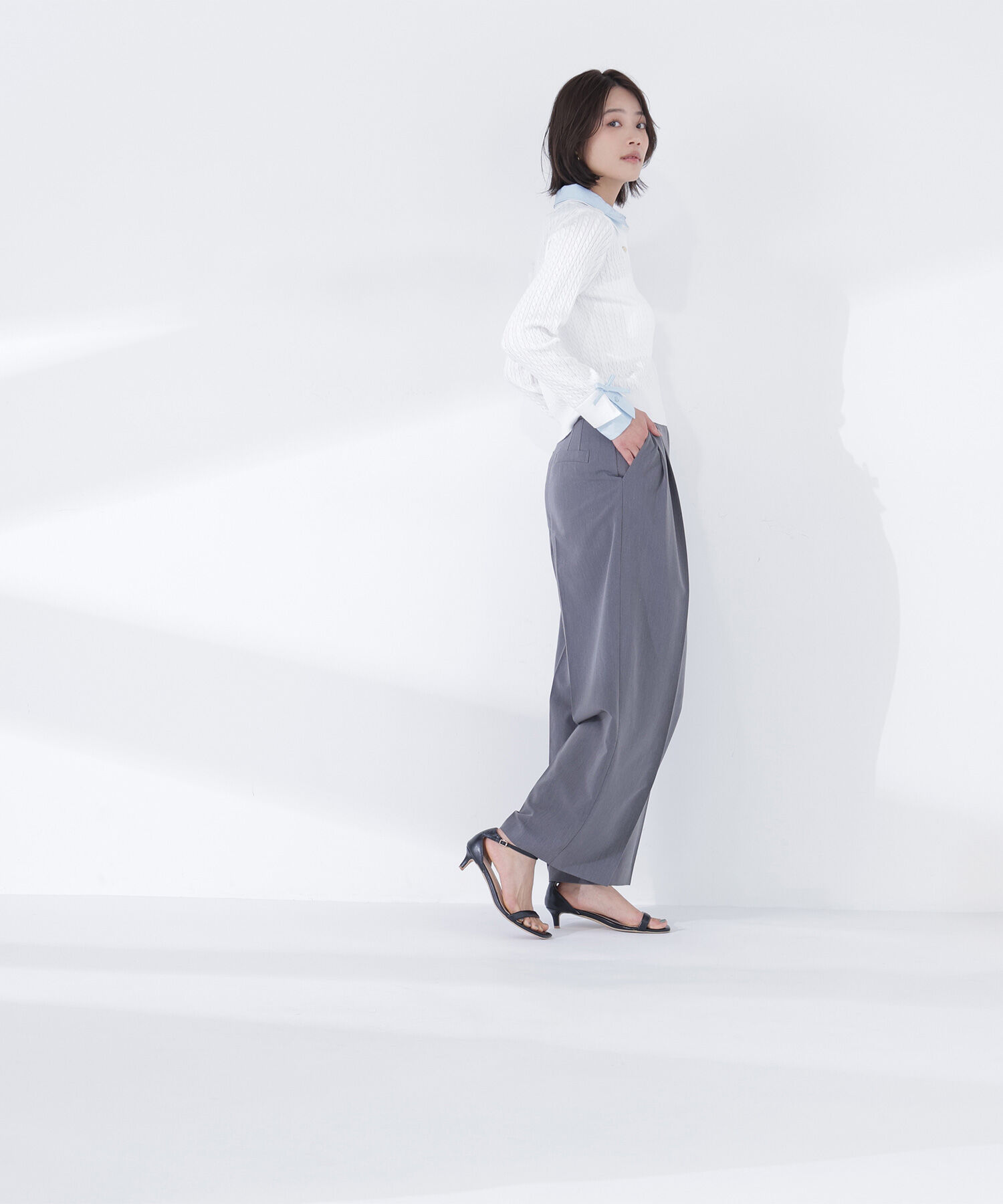  「シャツドッキングケーブルニット」|ニット・セーター|