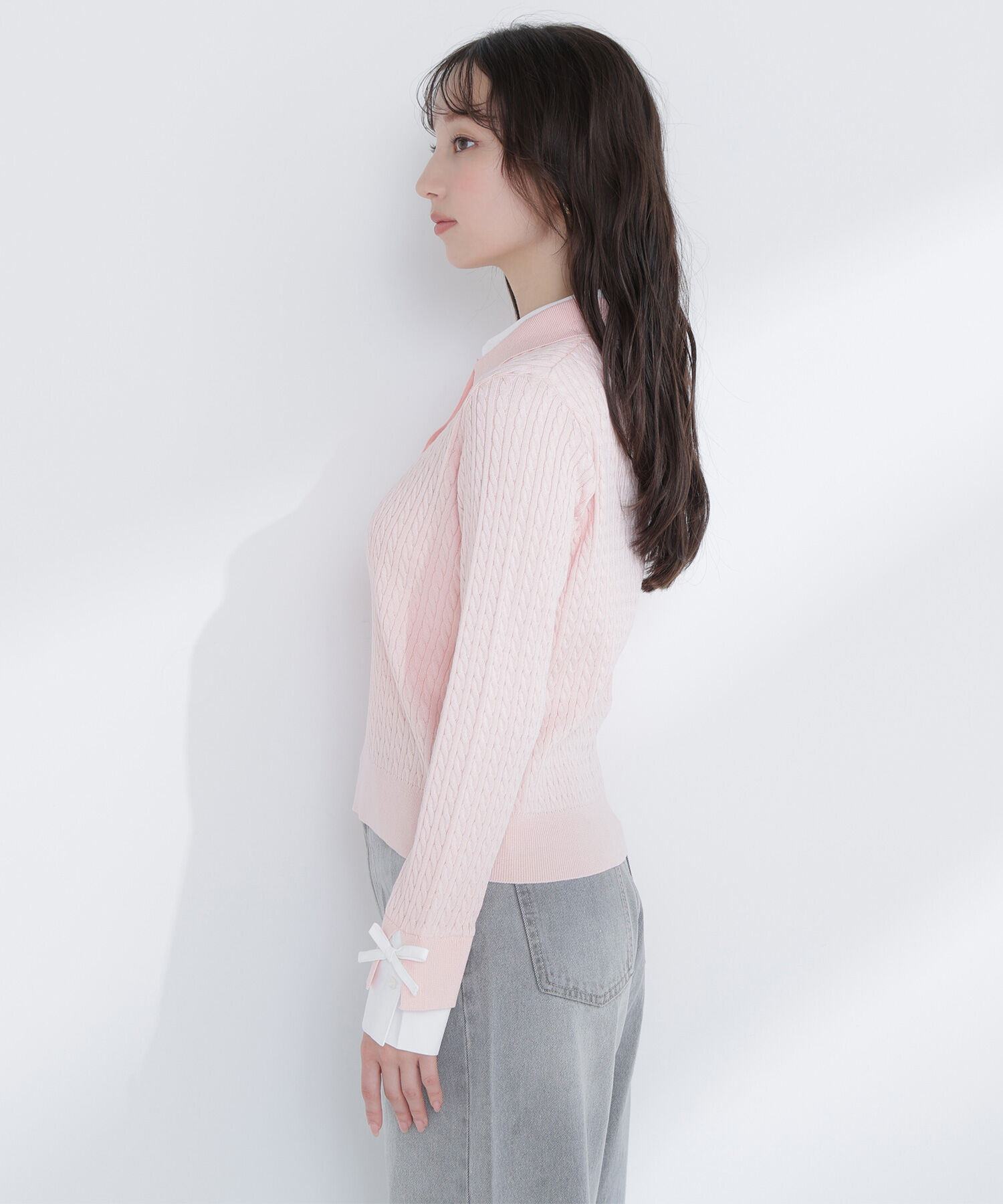  「シャツドッキングケーブルニット」|ニット・セーター|