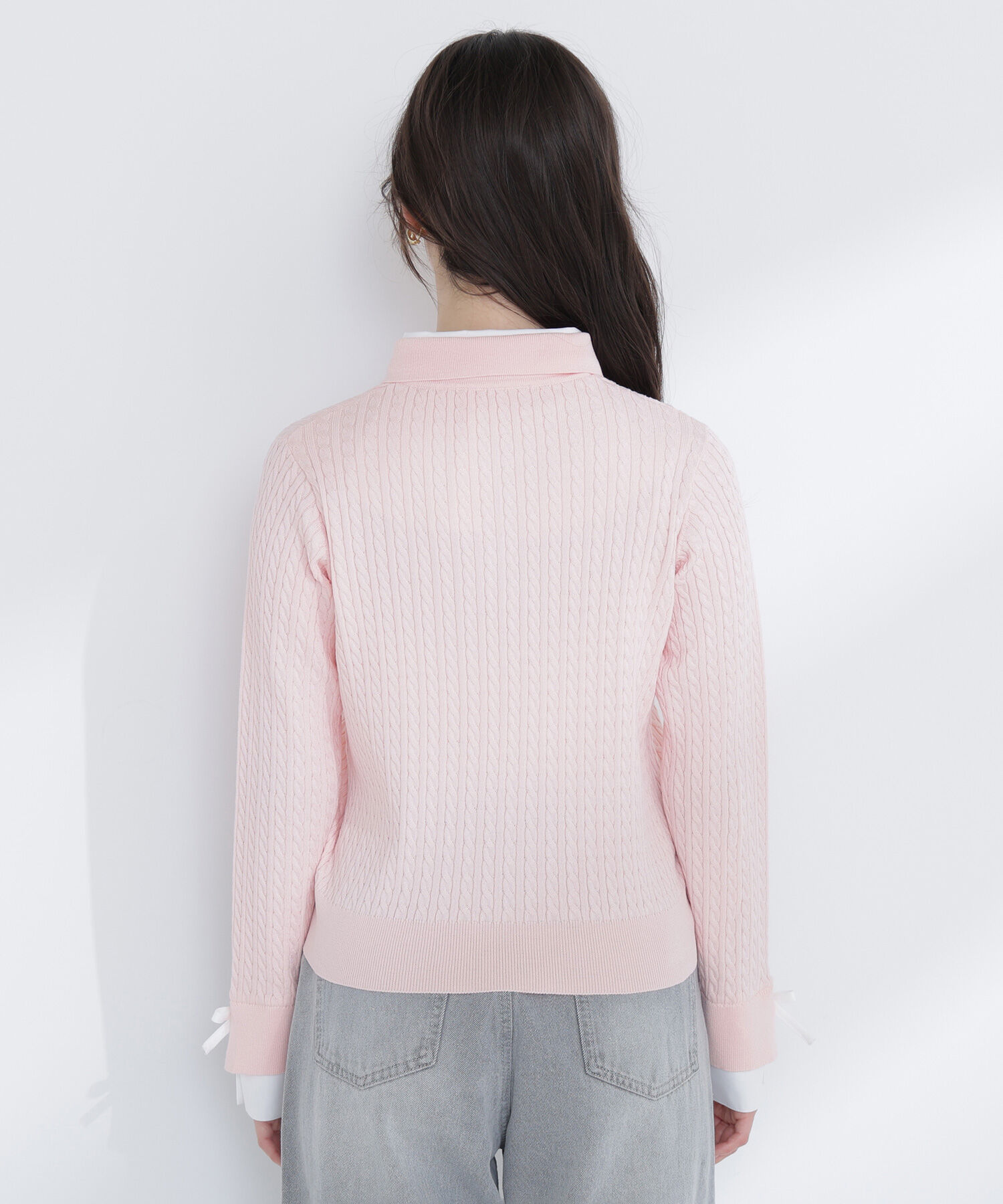  「シャツドッキングケーブルニット」|ニット・セーター|