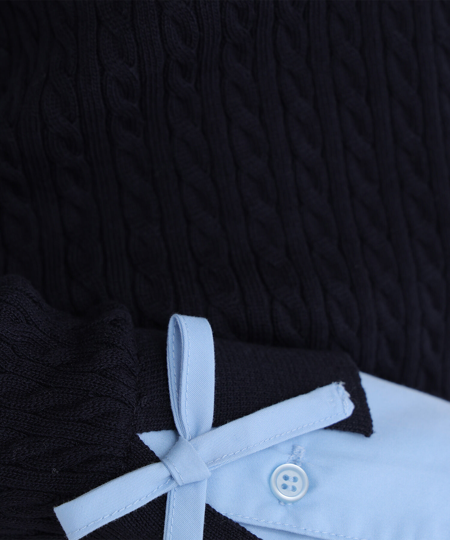  「シャツドッキングケーブルニット」|ニット・セーター|