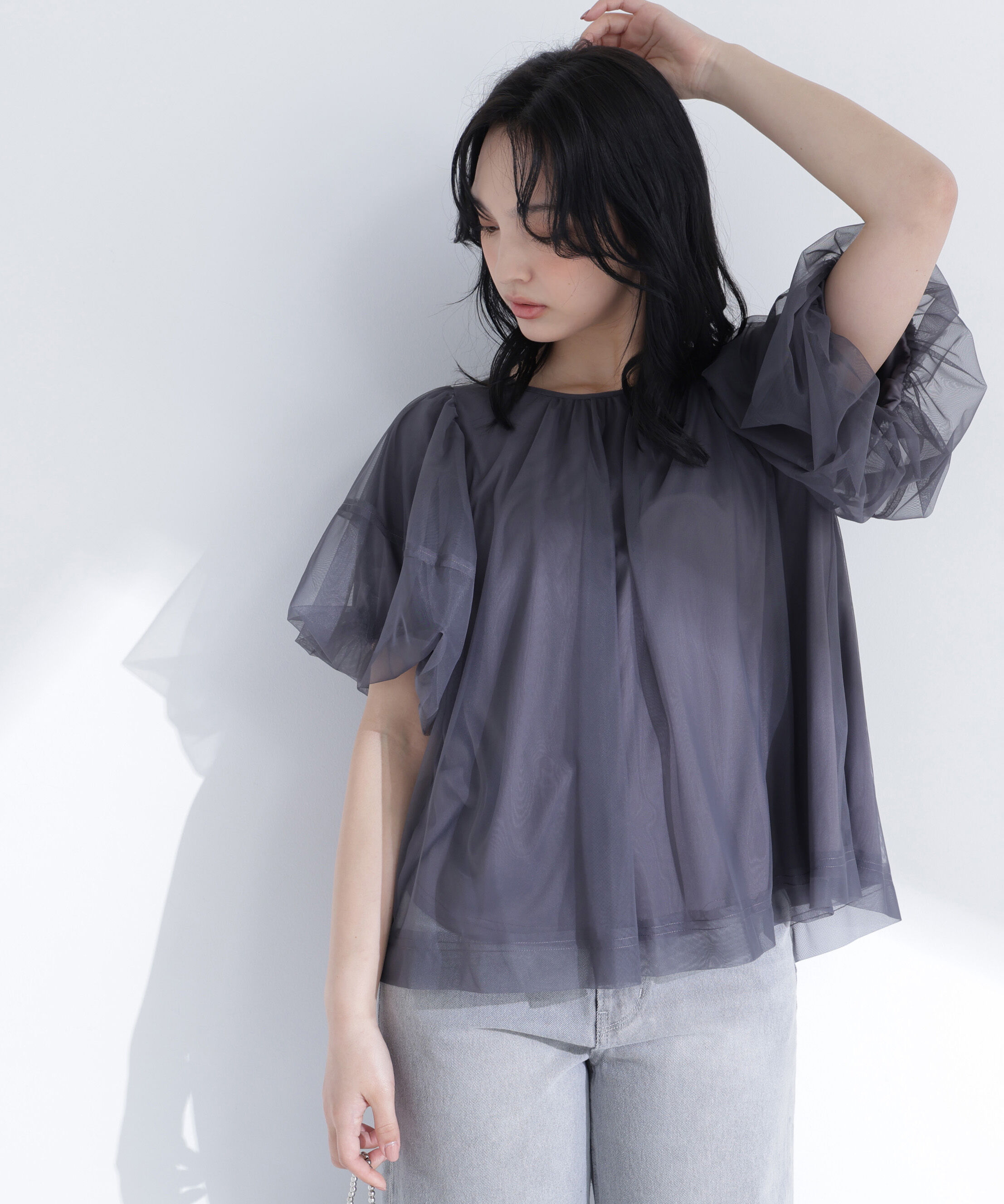  「チュールレイヤードトップス」|Tシャツ・カットソー|