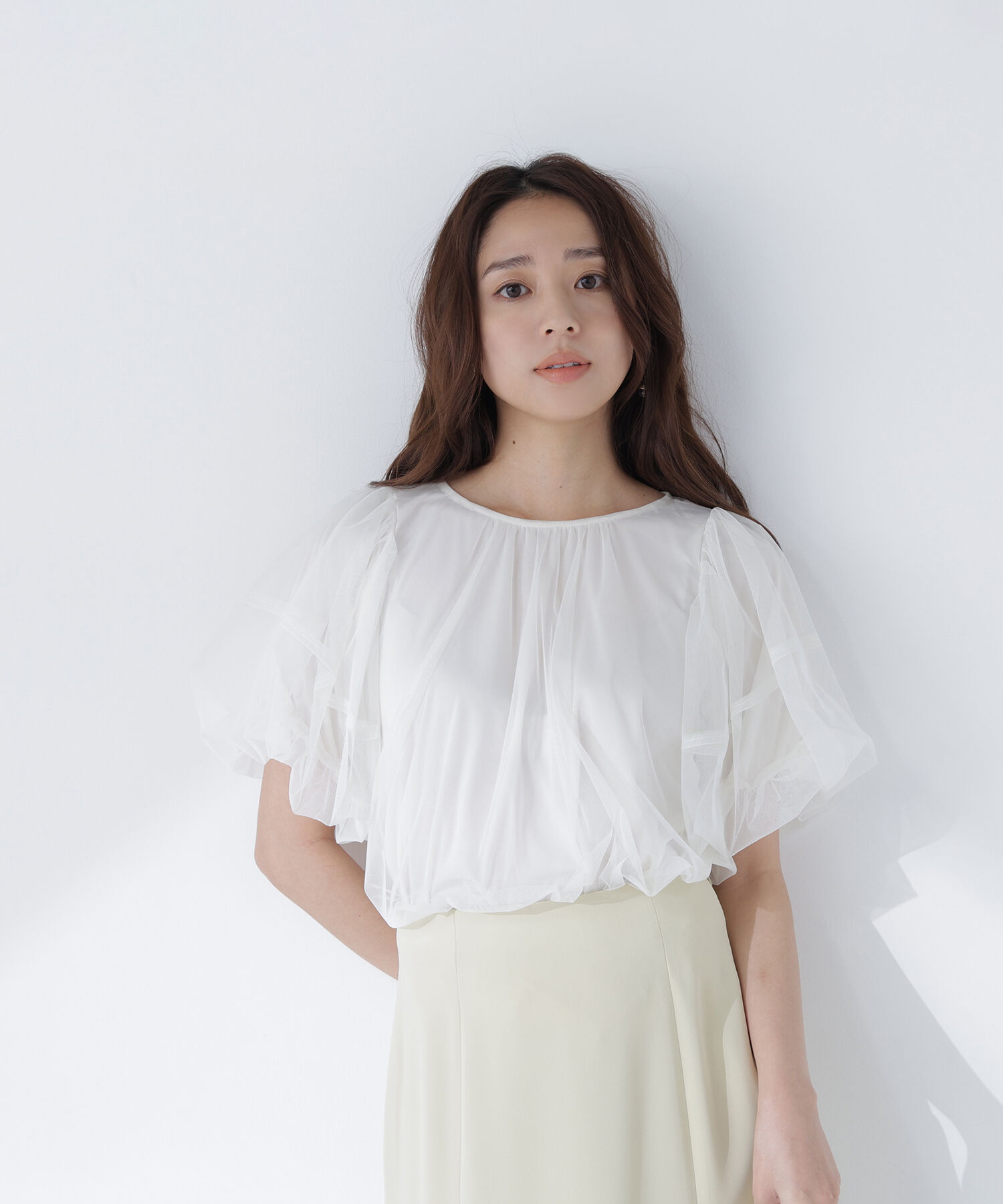  「チュールレイヤードトップス」|Tシャツ・カットソー|