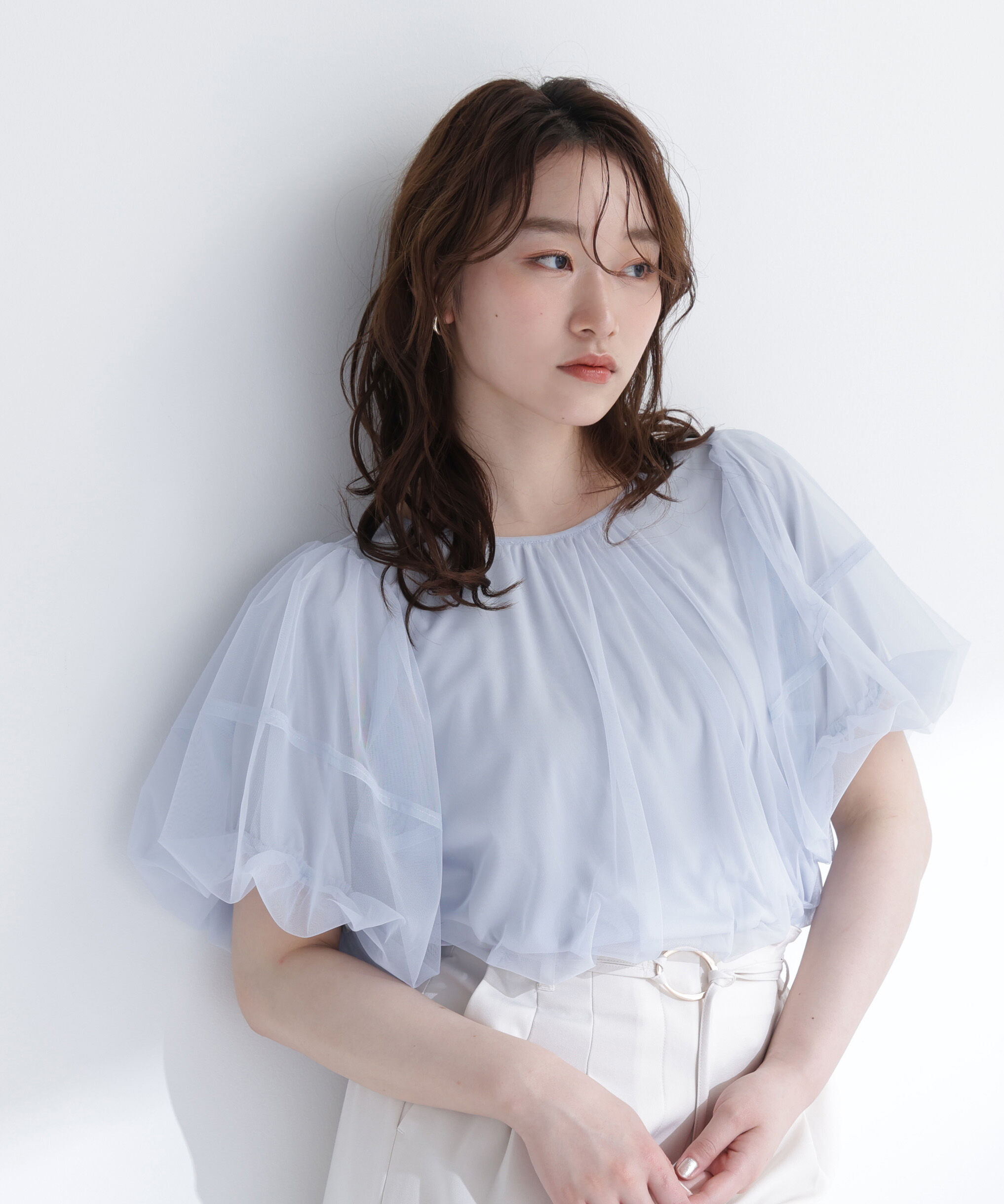  「チュールレイヤードトップス」|Tシャツ・カットソー|