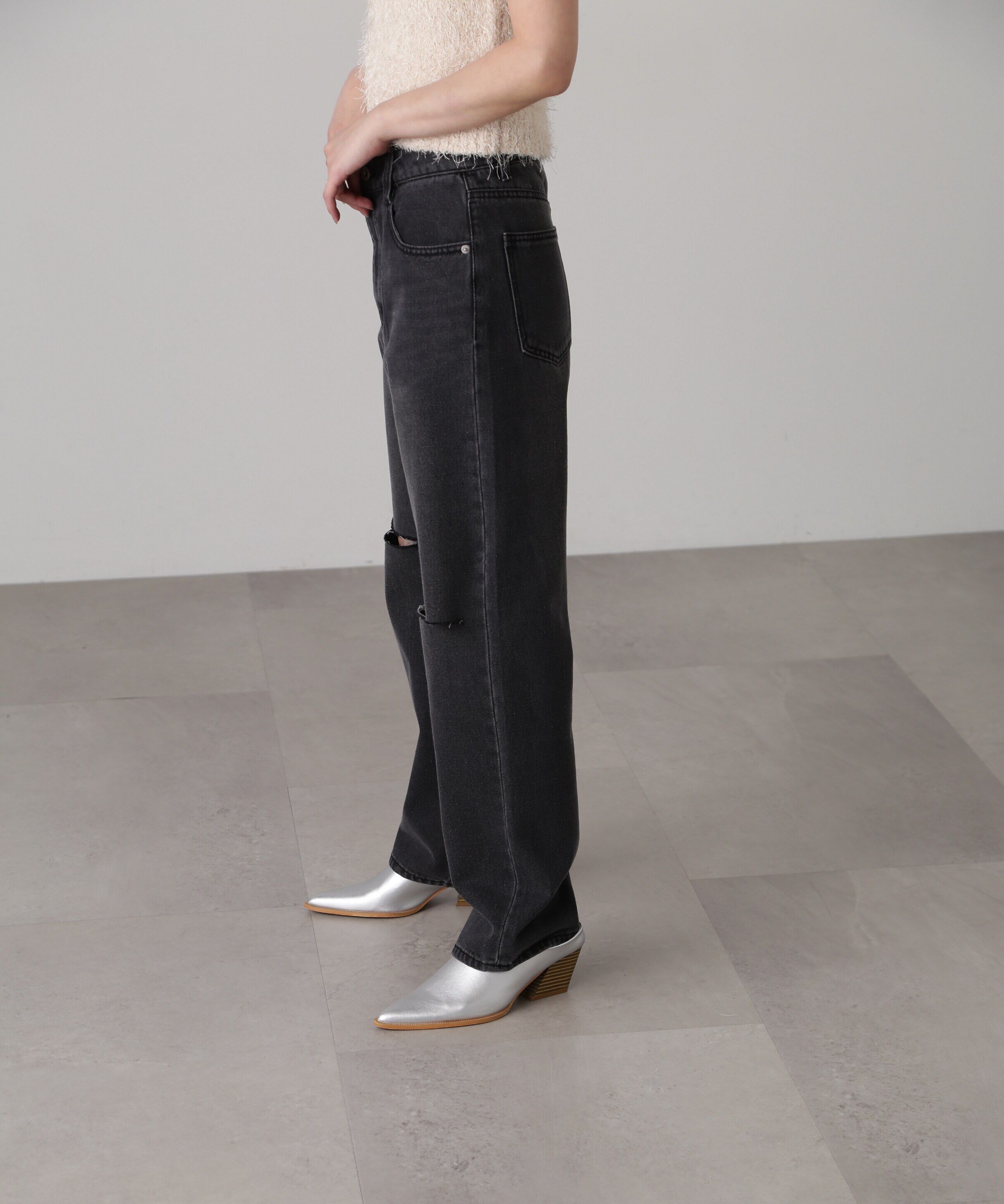  「[低身長サイズ/Sシリーズ]ニーカットストレートデニムパンツ」|その他|