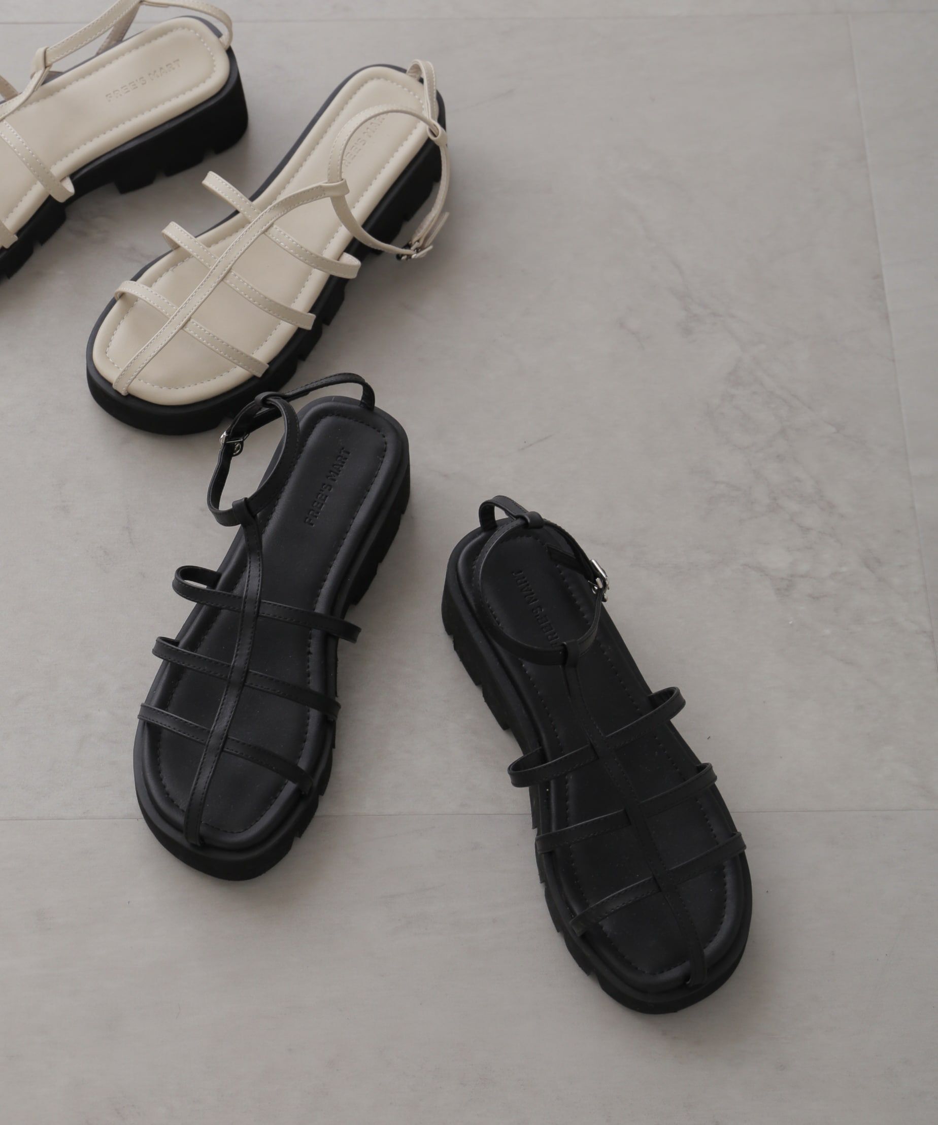  「トラックソールナローサンダル」|その他|ブラック