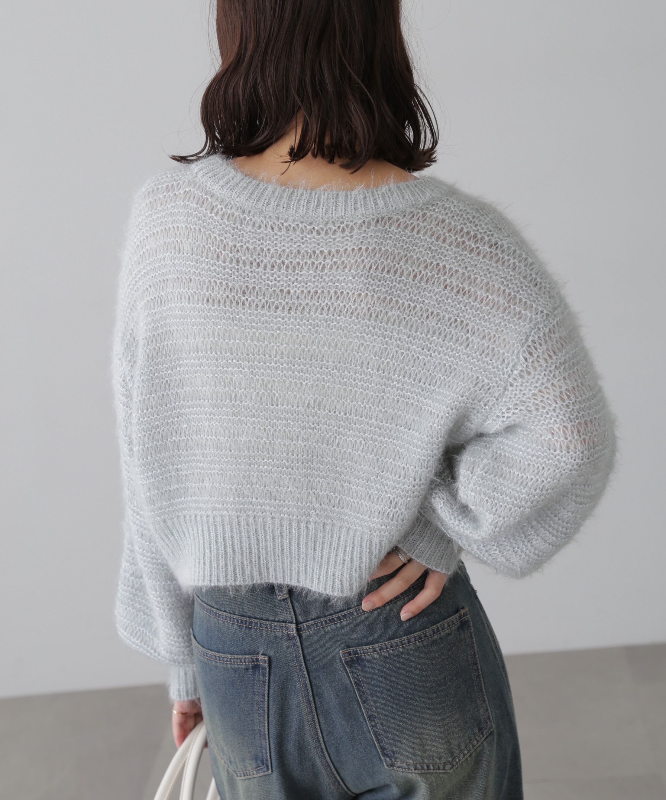  「ラメフェザーモヘヤライクニット」|ニット・セーター|