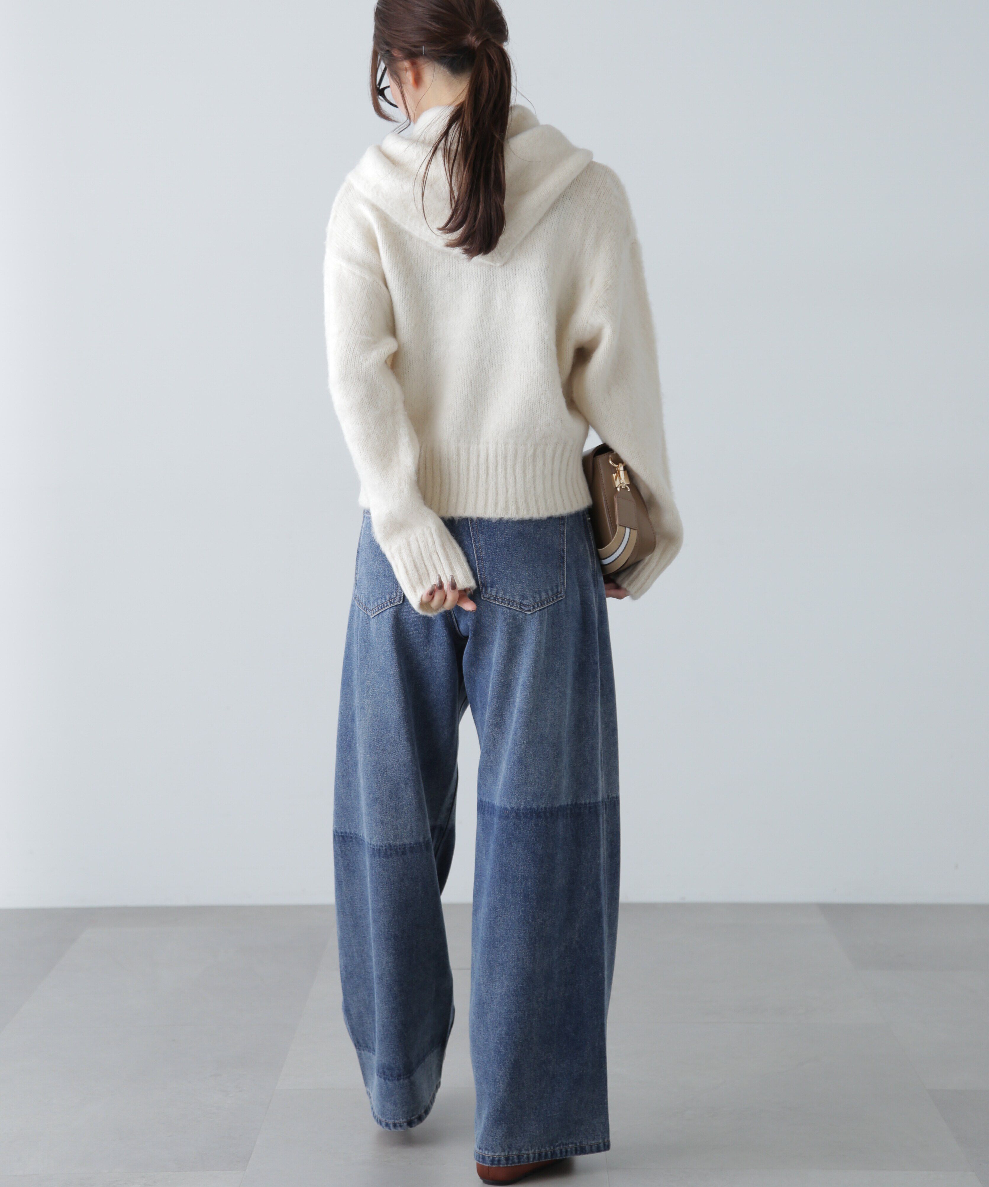  「スカーフ付きシャギーニット」|ニット・セーター|