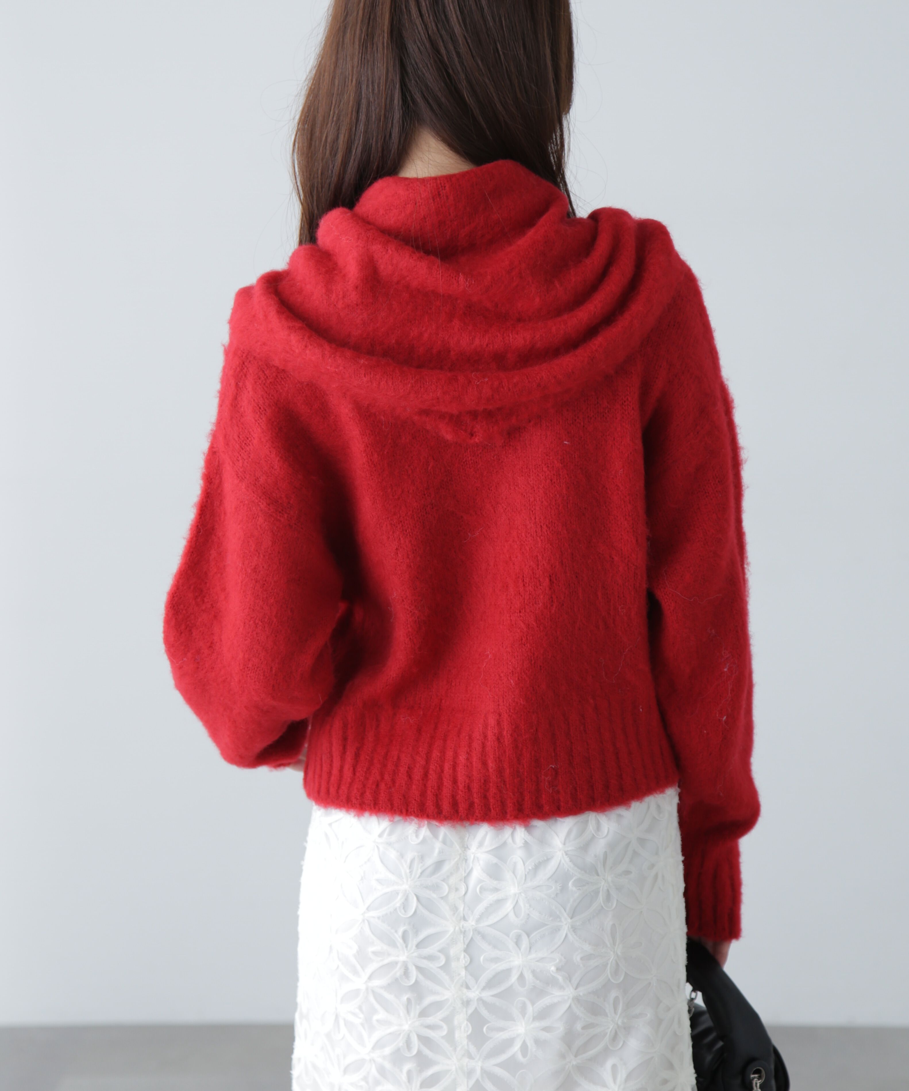  「スカーフ付きシャギーニット」|ニット・セーター|