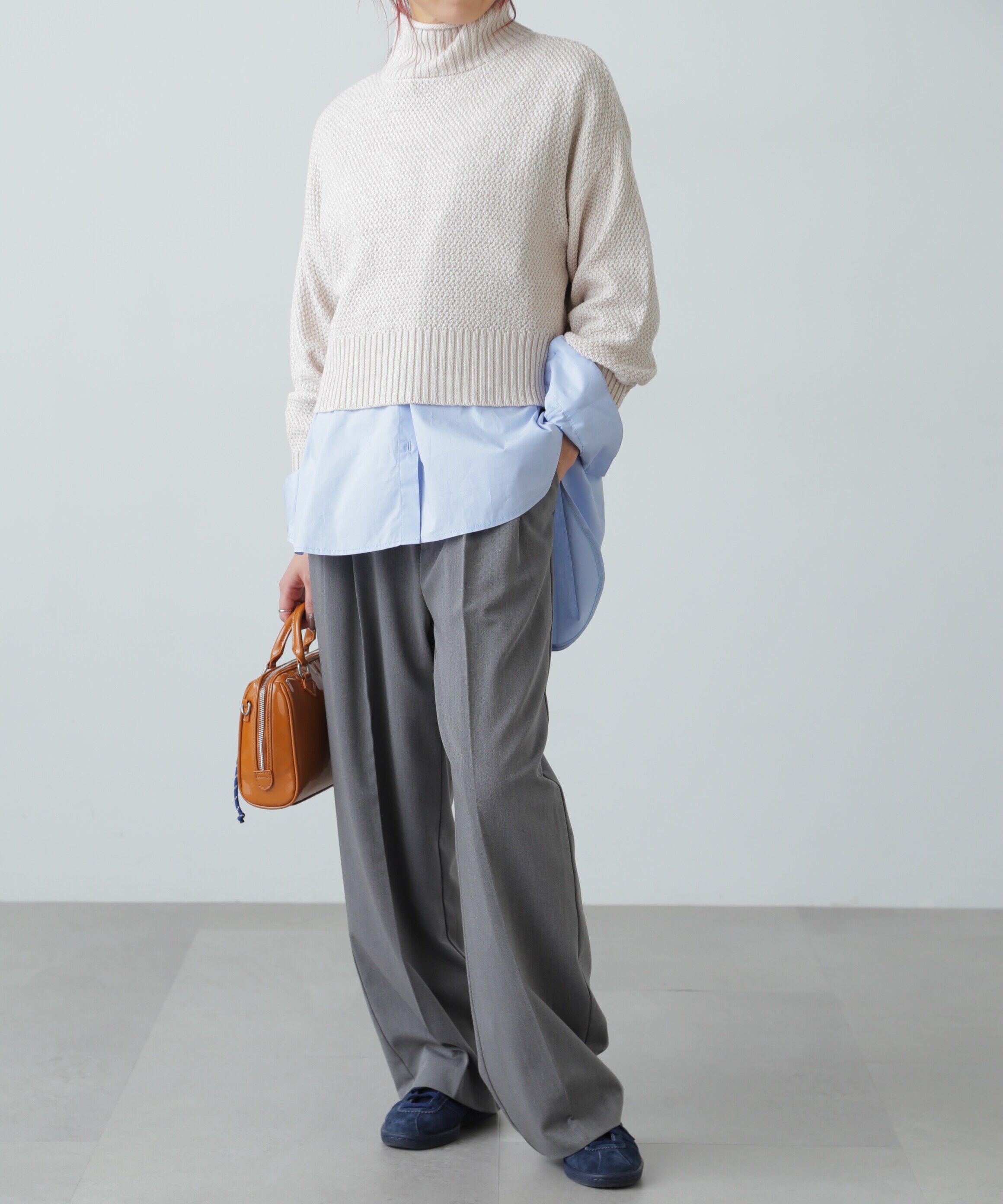  「鹿の子編みハイネックニット」|ニット・セーター|