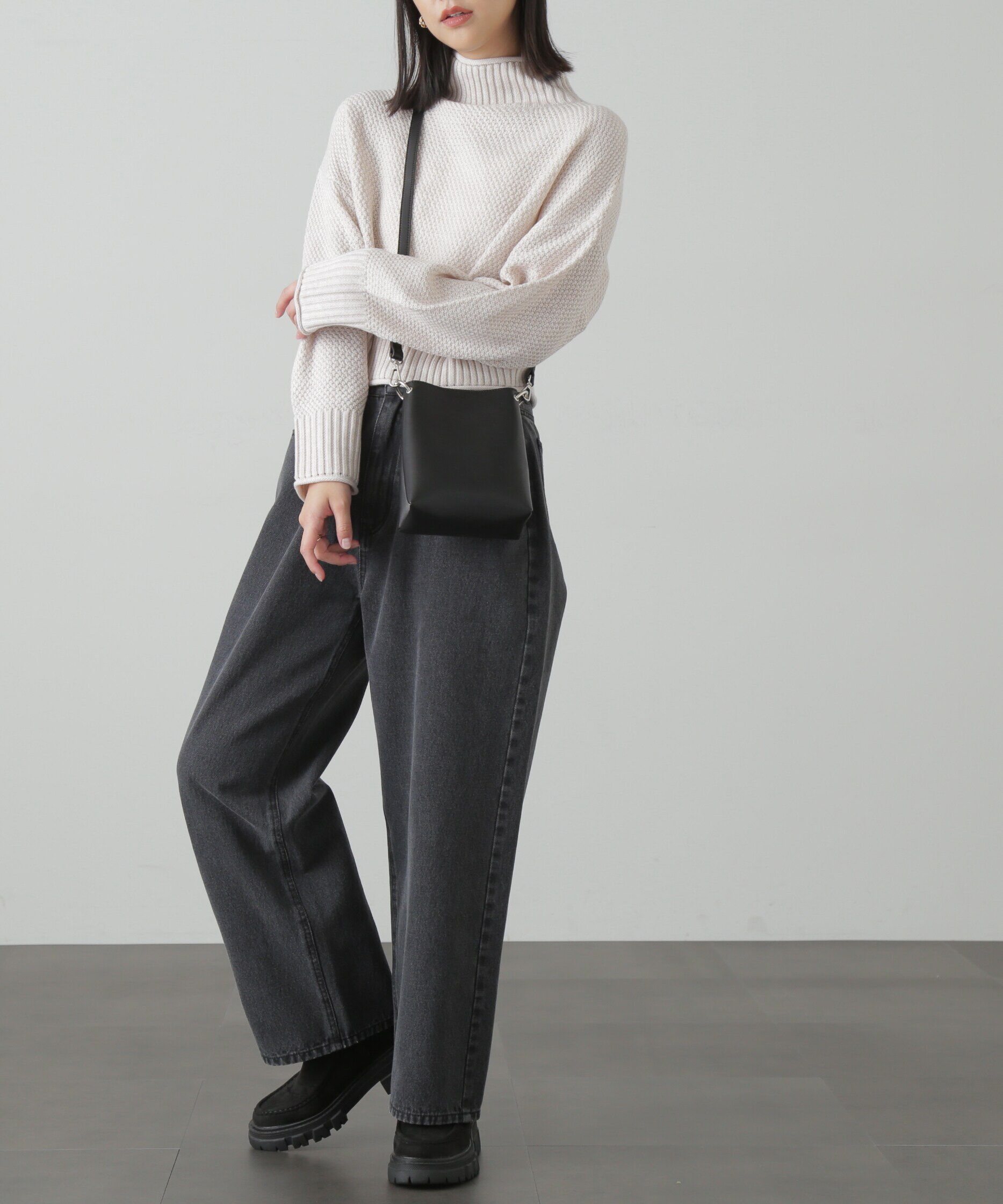  「鹿の子編みハイネックニット」|ニット・セーター|