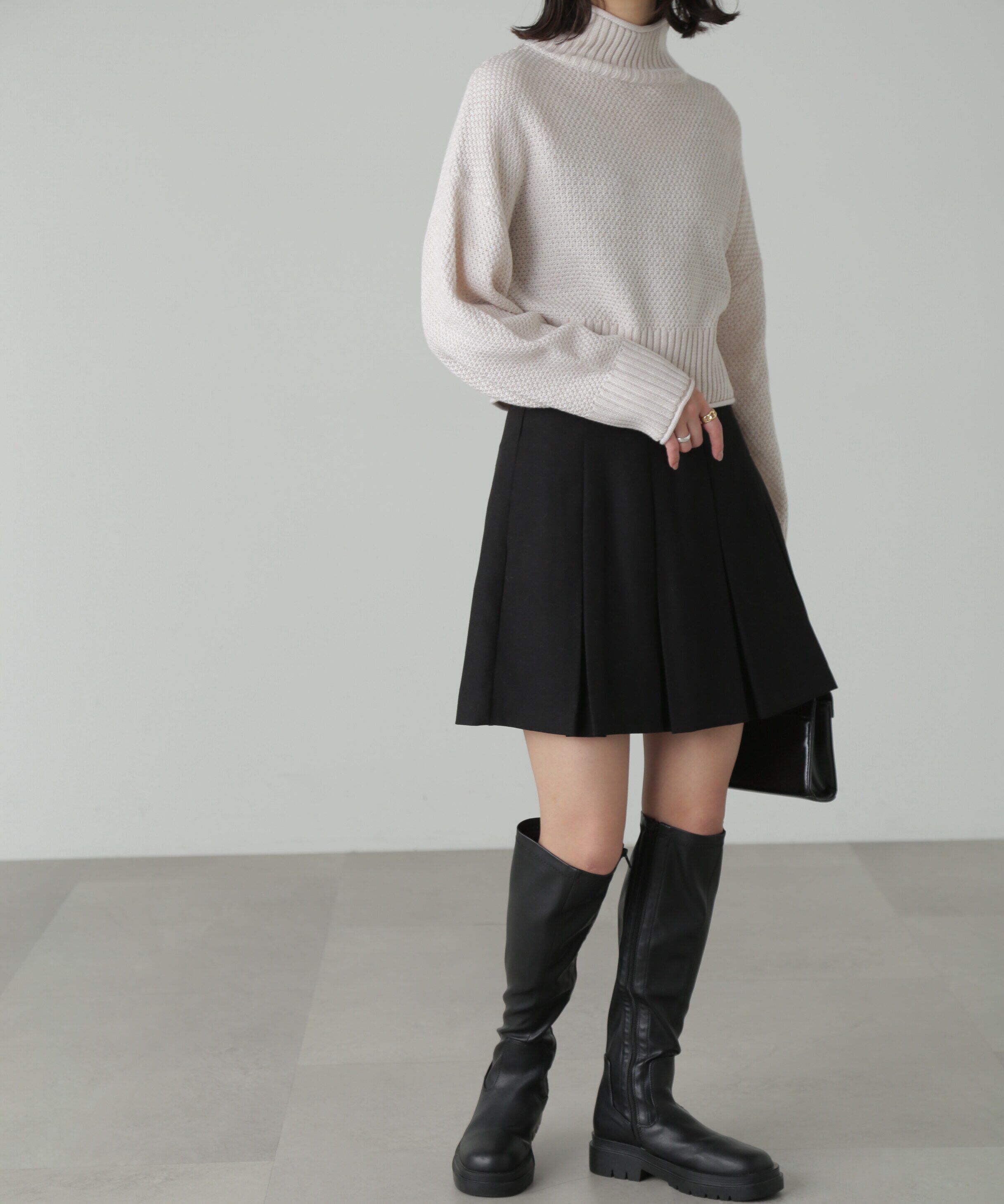  「鹿の子編みハイネックニット」|ニット・セーター|