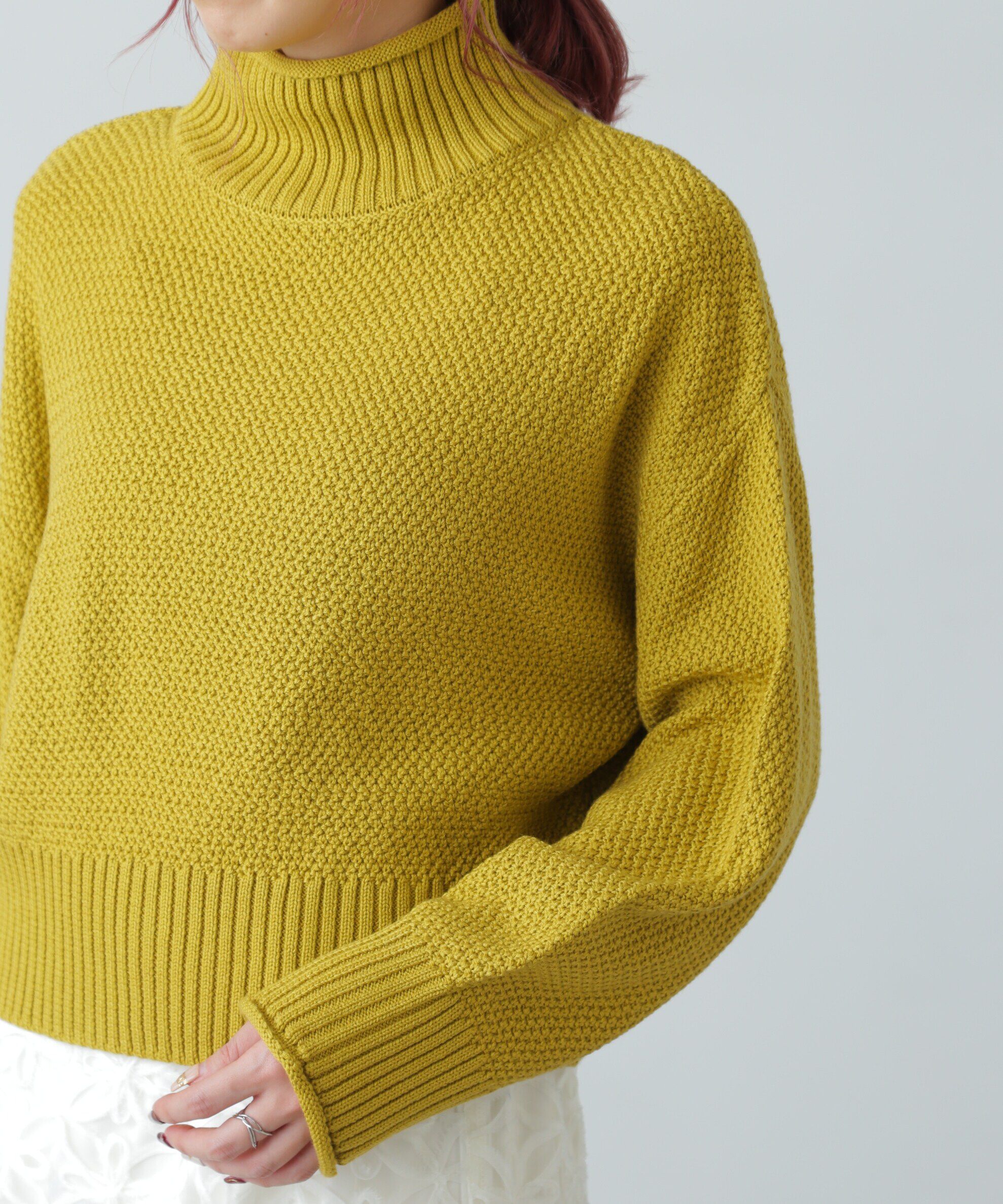  「鹿の子編みハイネックニット」|ニット・セーター|