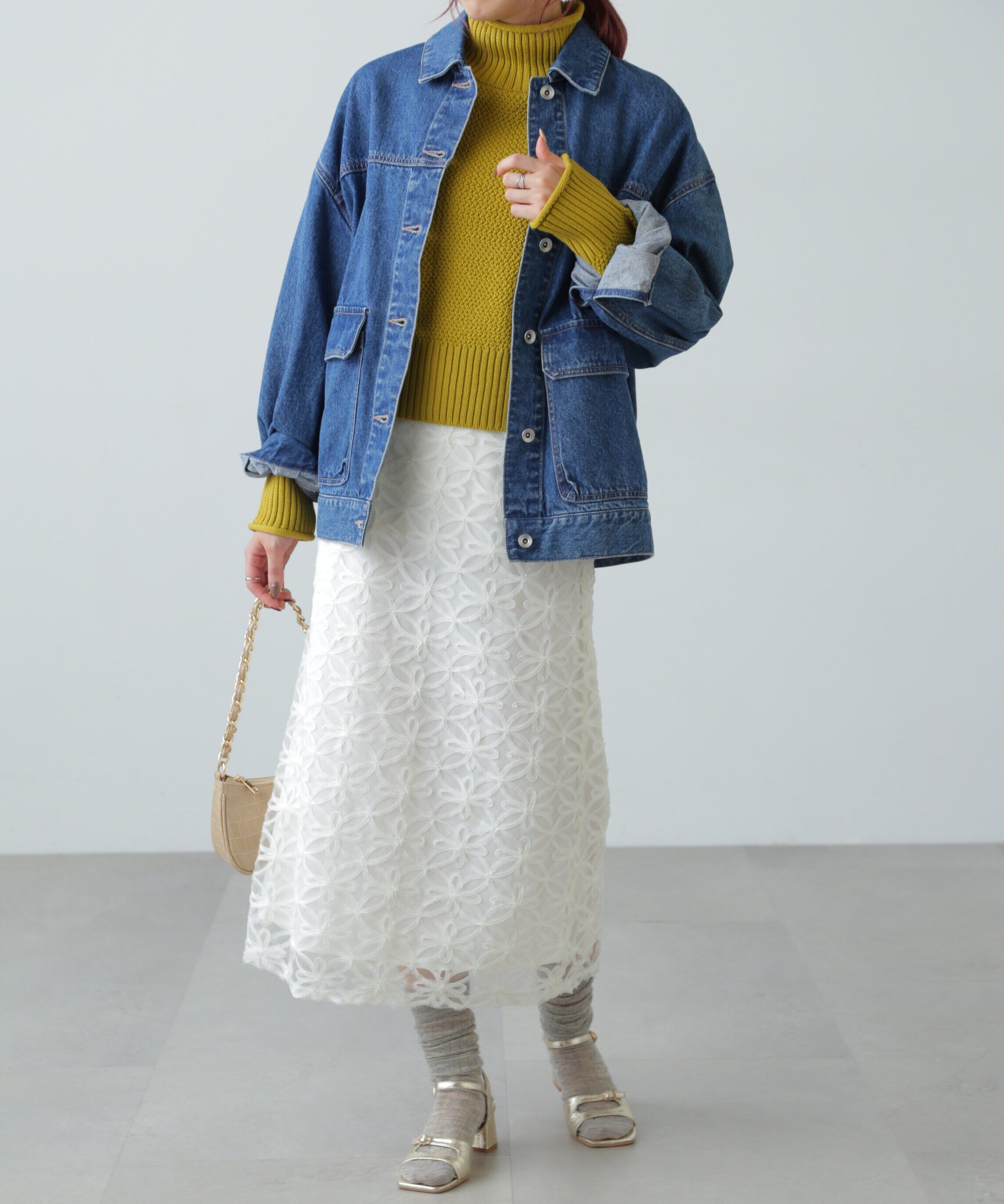  「鹿の子編みハイネックニット」|ニット・セーター|