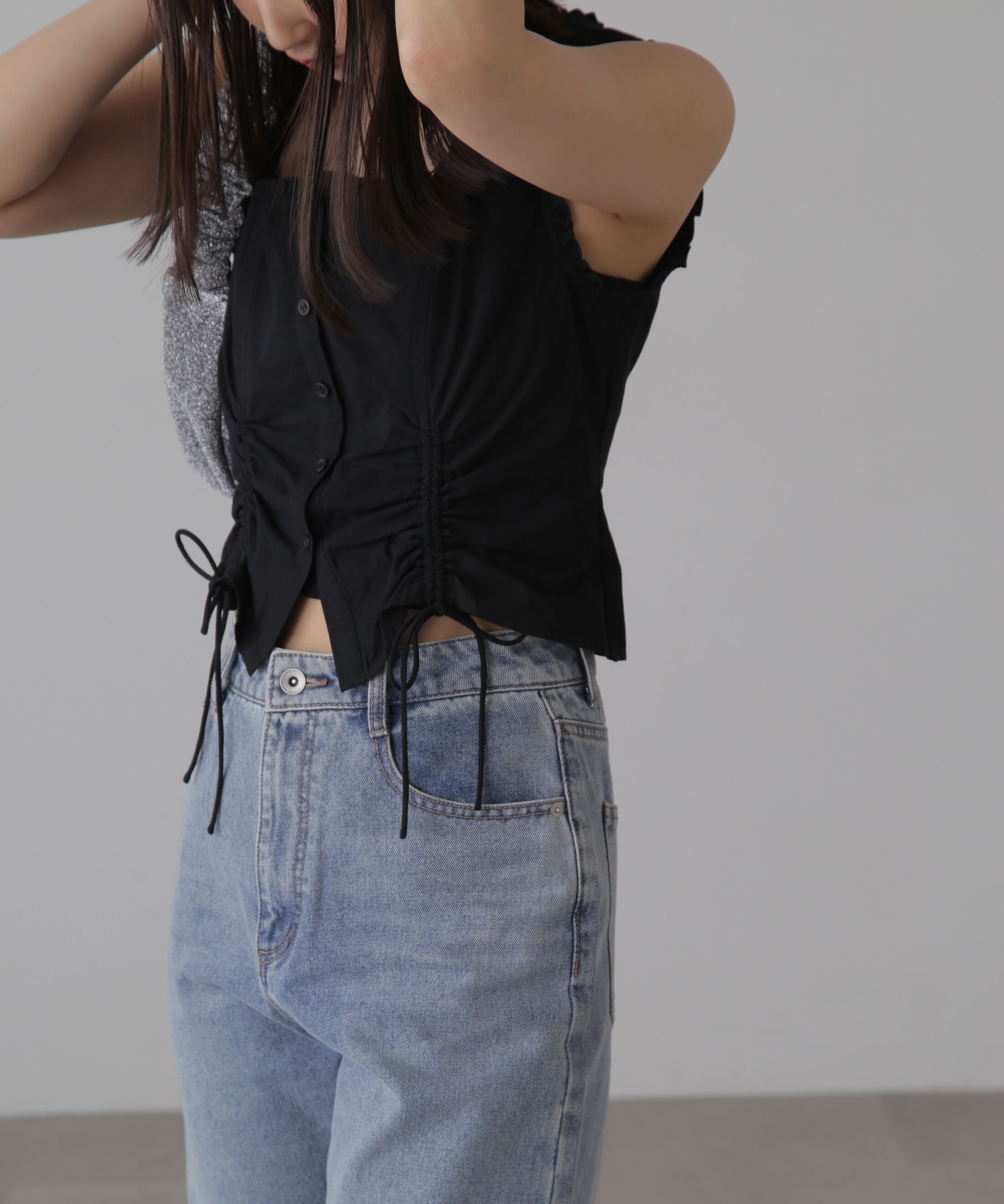  「ドロストノースリーブブラウス」|シャツ・ブラウス|