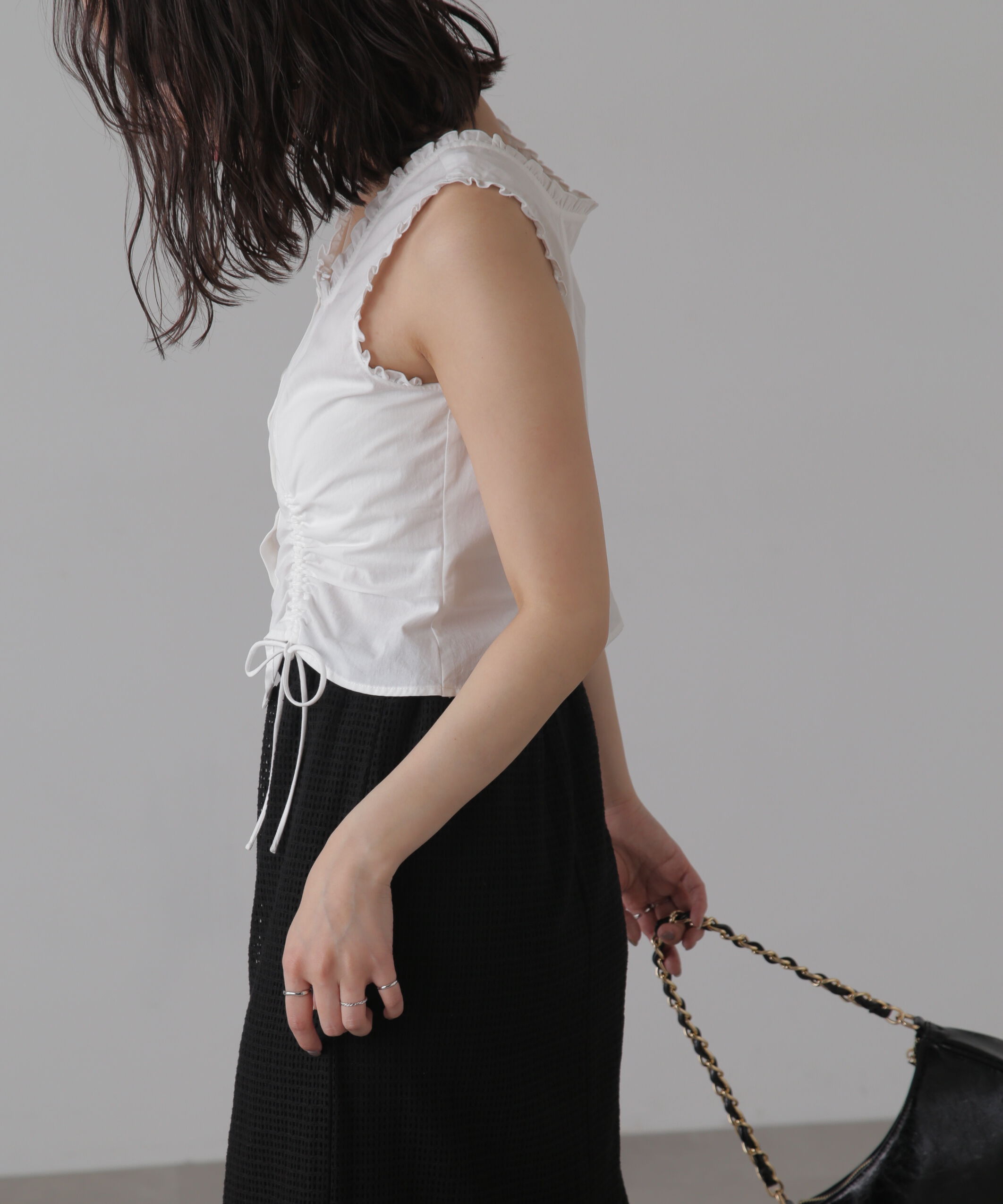  「ドロストノースリーブブラウス」|シャツ・ブラウス|