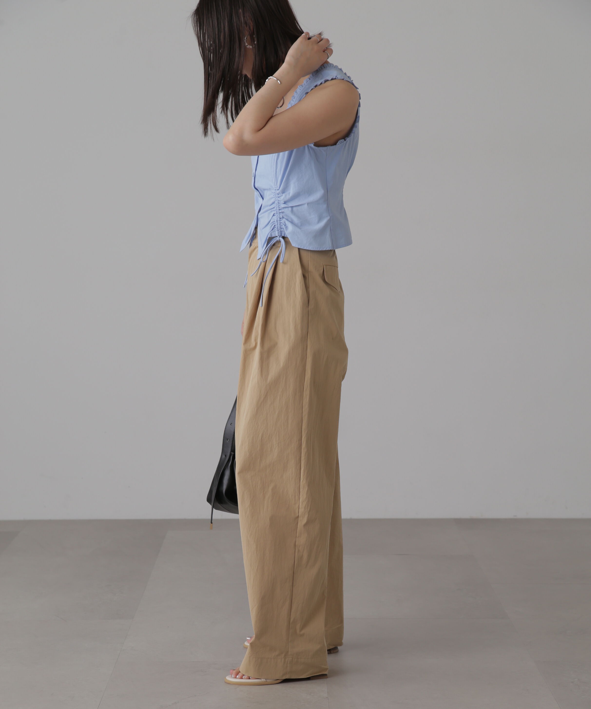  「ドロストノースリーブブラウス」|シャツ・ブラウス|