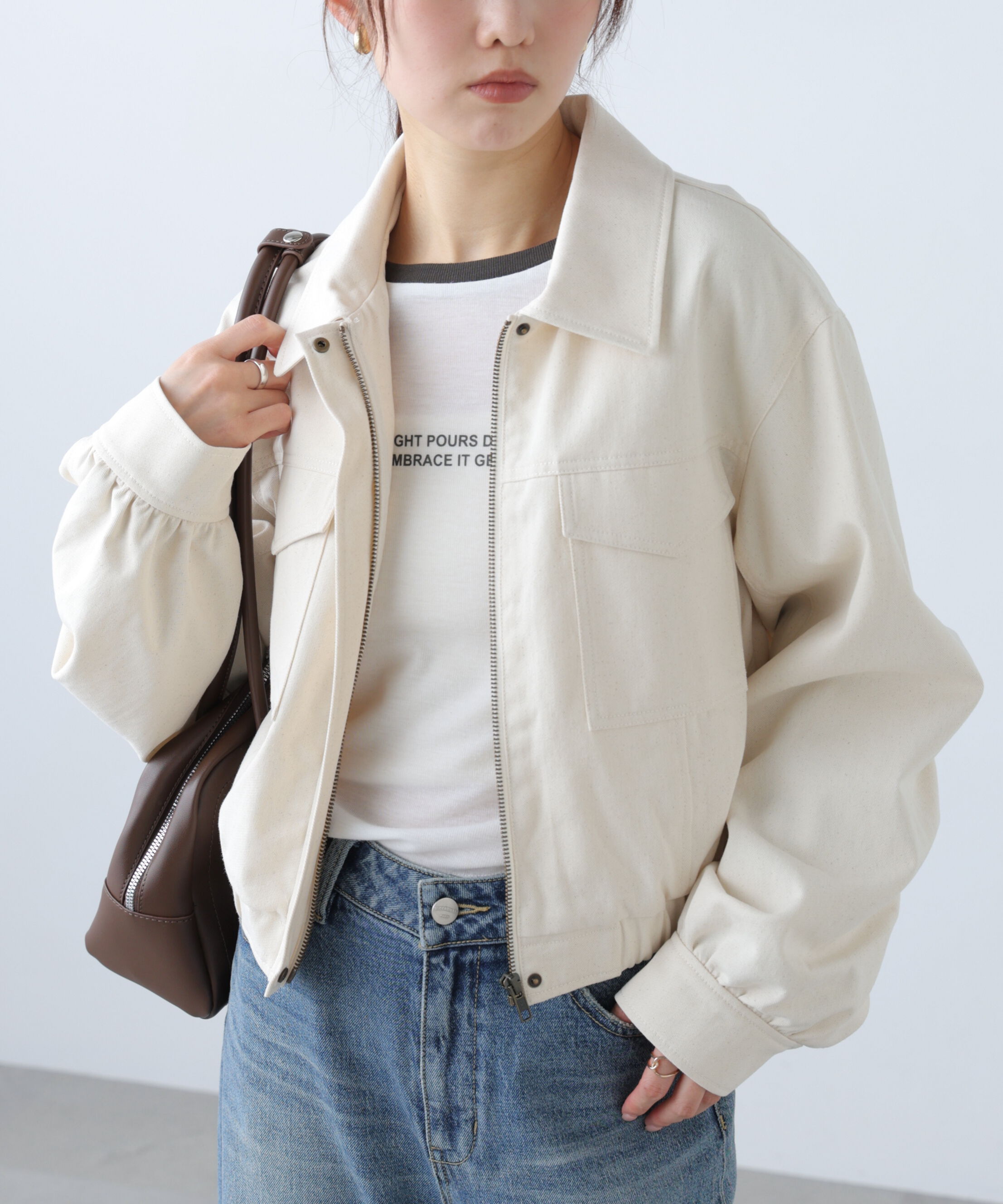  「〈セットアップ対応〉ショート丈ブルゾン」|ブルゾン・スタジャン|