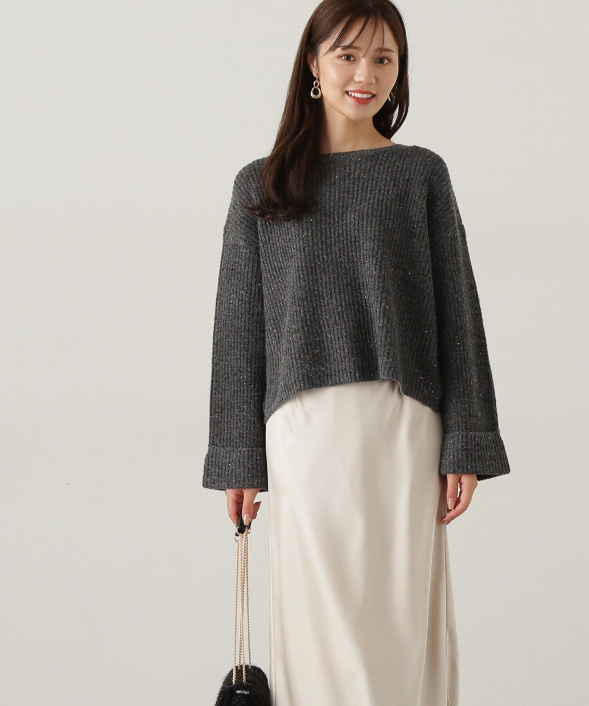 PROPORTION BODY DRESSING「スパンコール畦ニット WEB限定カラー：ブルー　24AW」|ニット・セーター|