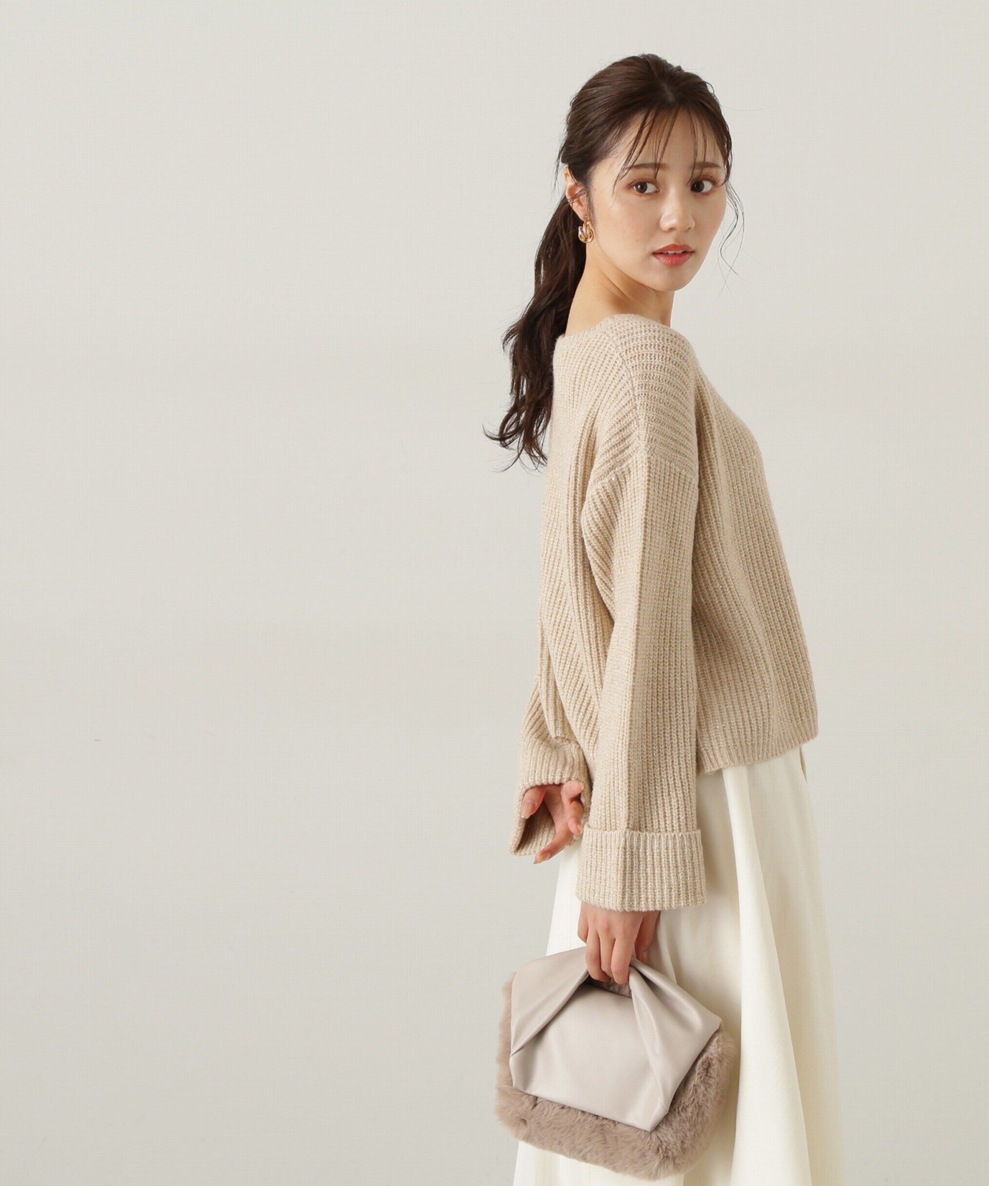 PROPORTION BODY DRESSING「スパンコール畦ニット WEB限定カラー：ブルー　24AW」|ニット・セーター|