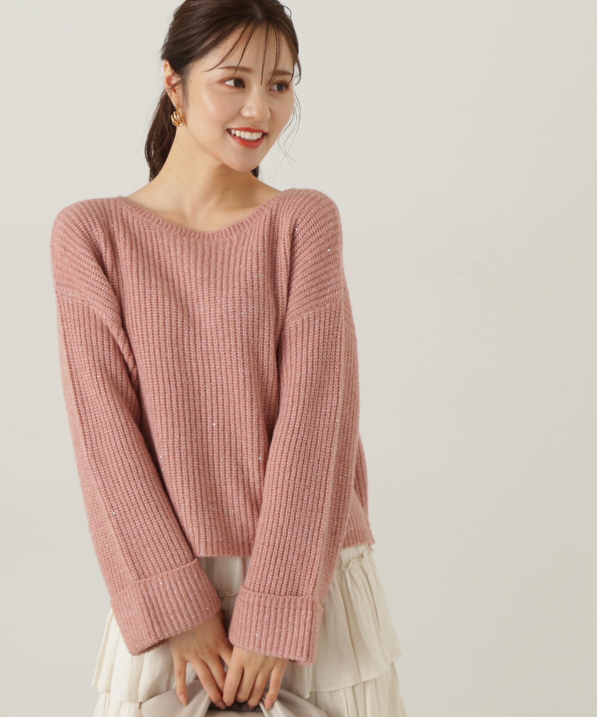 PROPORTION BODY DRESSING「スパンコール畦ニット WEB限定カラー：ブルー　24AW」|ニット・セーター|