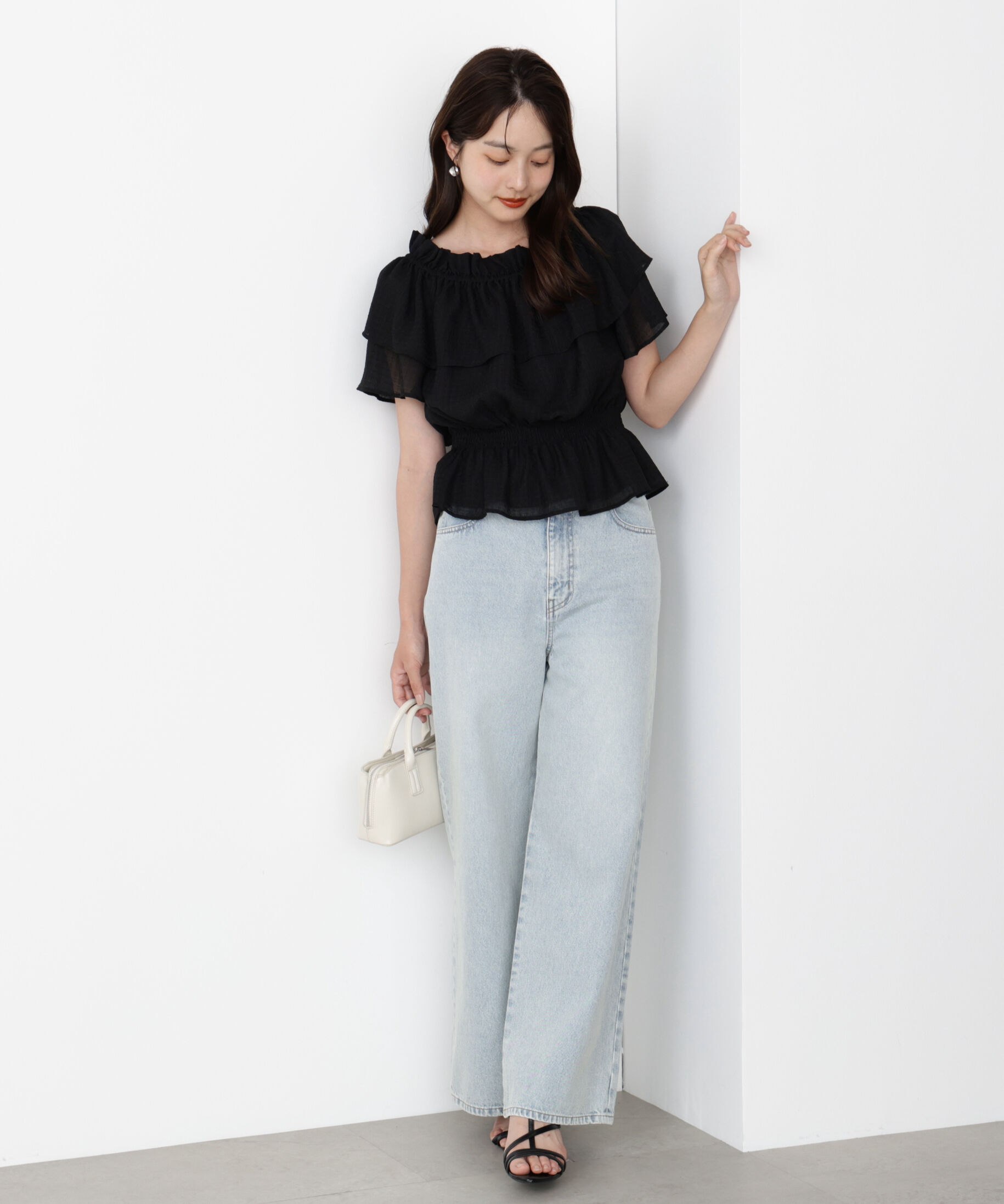 PROPORTION BODY DRESSING「＜ウォッシャブル＞2wayギャザーペプラムブラウス」|シャツ・ブラウス|