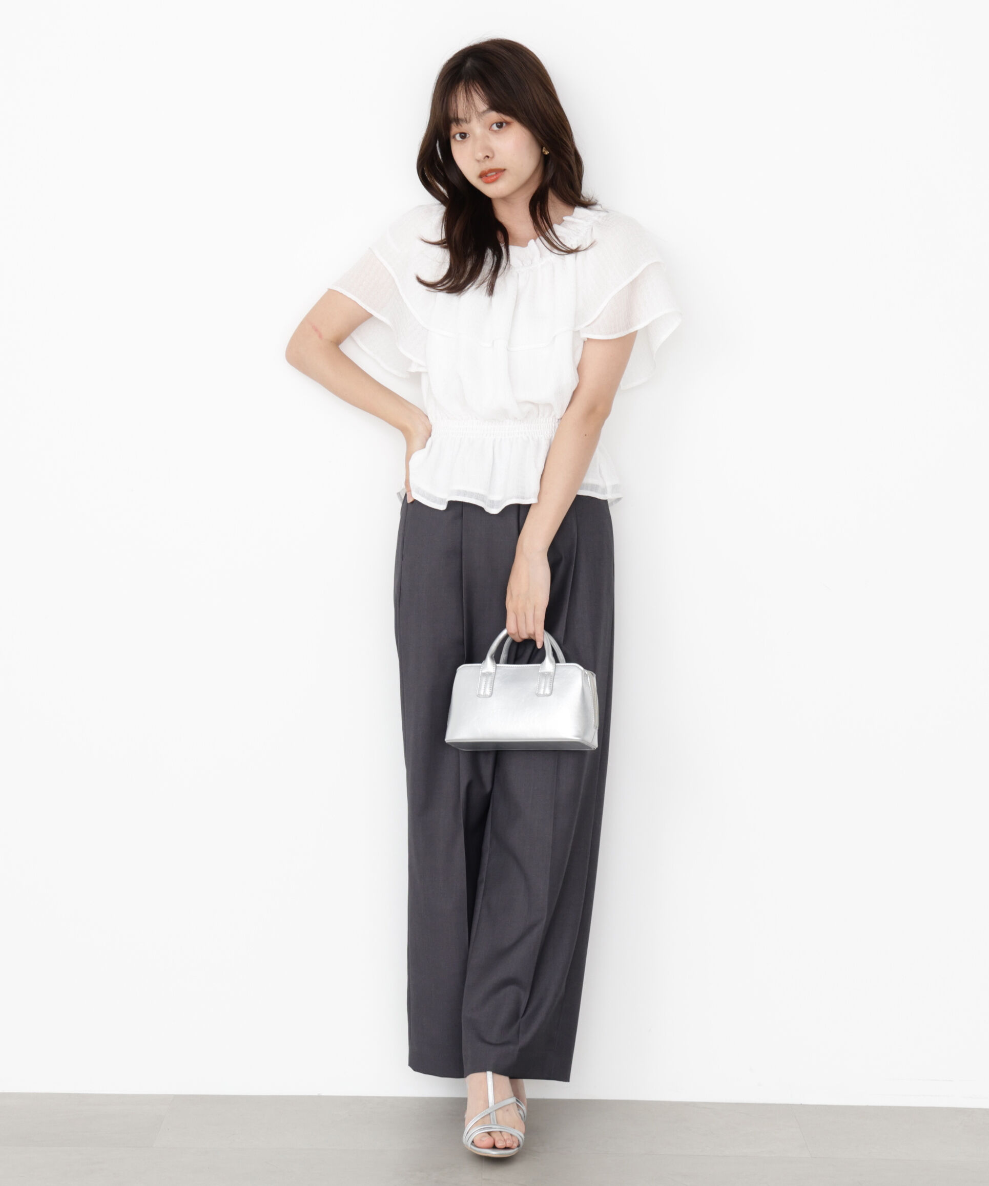 PROPORTION BODY DRESSING「＜ウォッシャブル＞2wayギャザーペプラムブラウス」|シャツ・ブラウス|