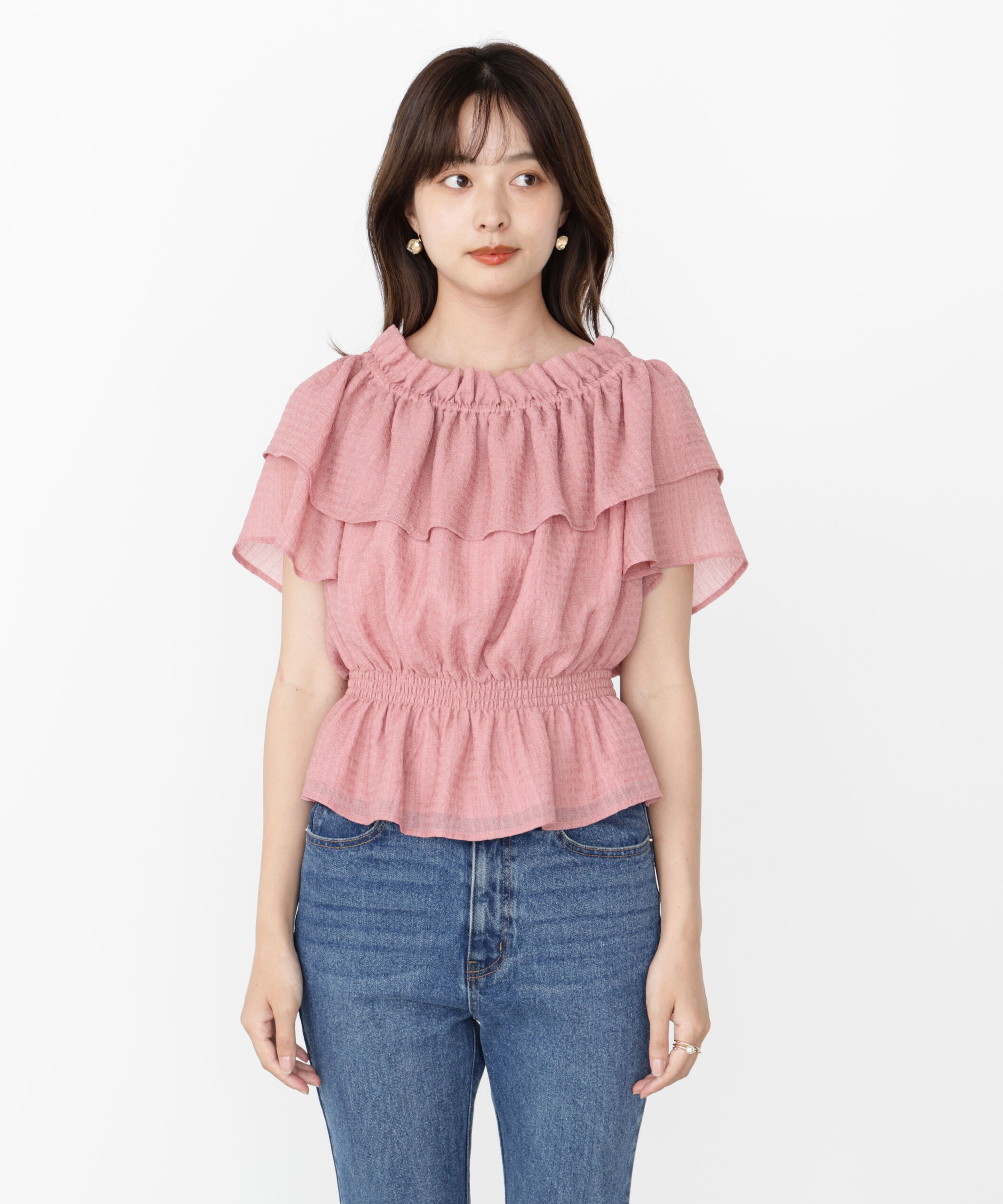 PROPORTION BODY DRESSING「＜ウォッシャブル＞2wayギャザーペプラムブラウス」|シャツ・ブラウス|