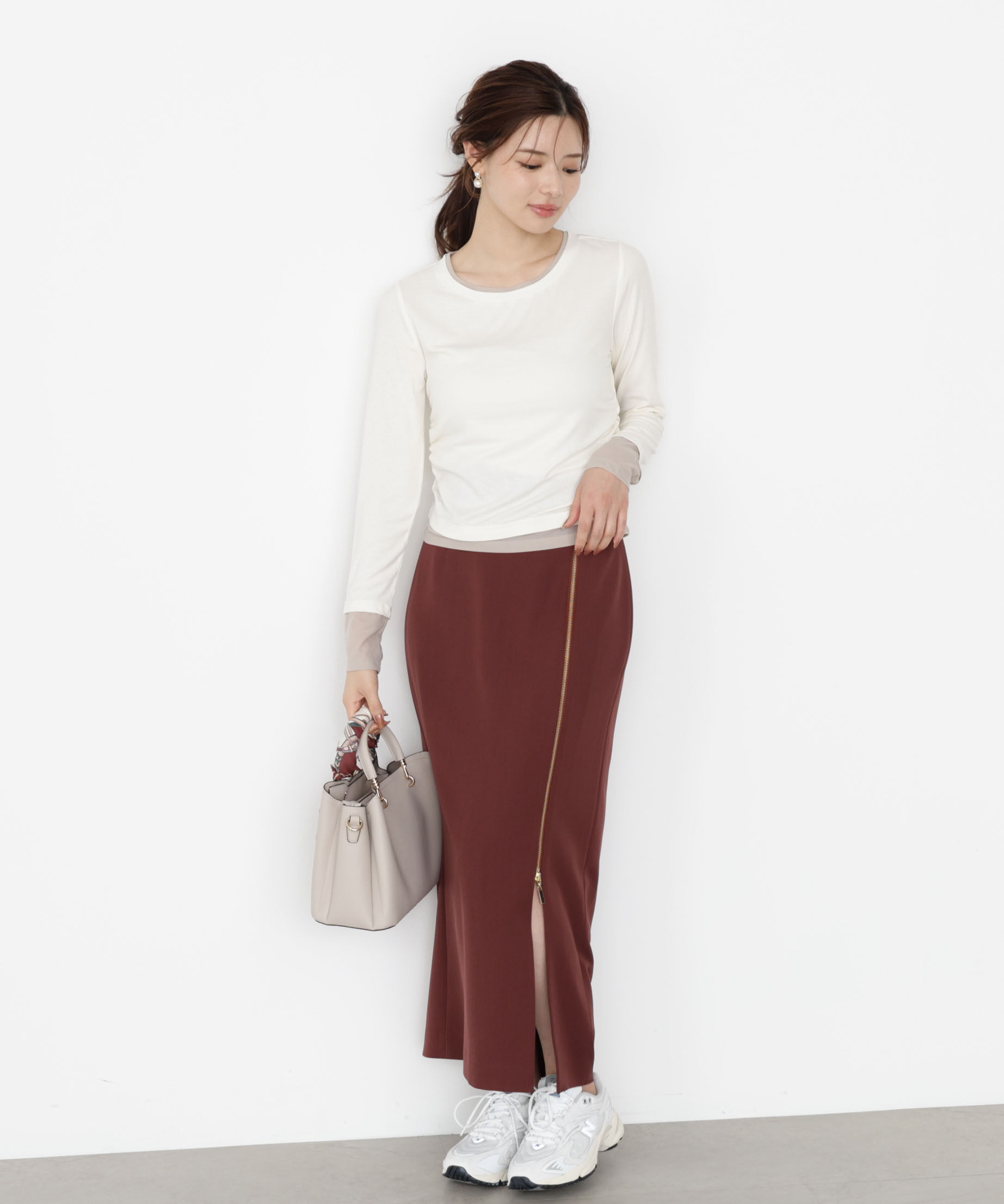 PROPORTION BODY DRESSING「＜ウォッシャブル＞レイヤード風テレコ 25AW」|Tシャツ・カットソー|