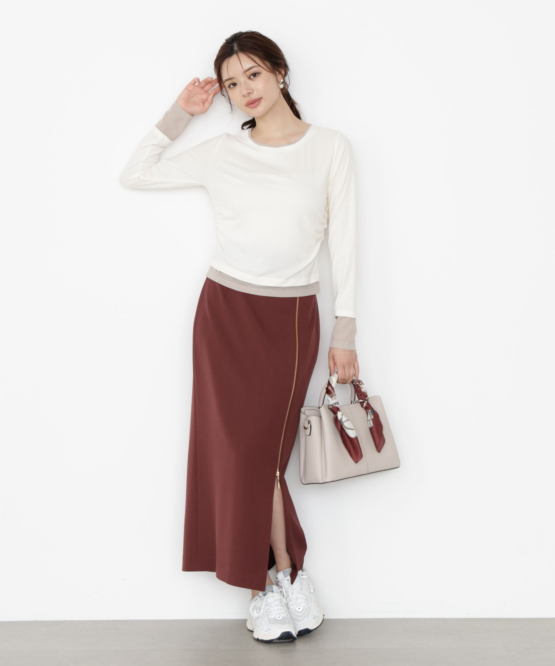 PROPORTION BODY DRESSING「＜ウォッシャブル＞レイヤード風テレコ 25AW」|Tシャツ・カットソー|