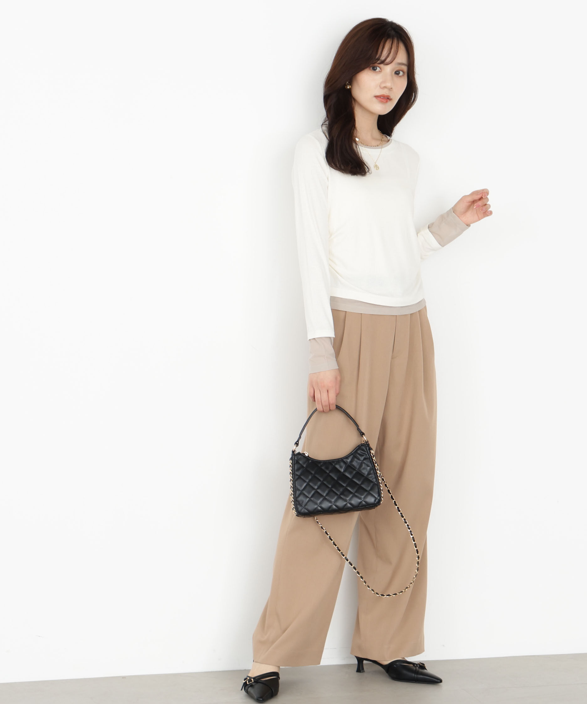 PROPORTION BODY DRESSING「＜ウォッシャブル＞レイヤード風テレコ 25AW」|Tシャツ・カットソー|