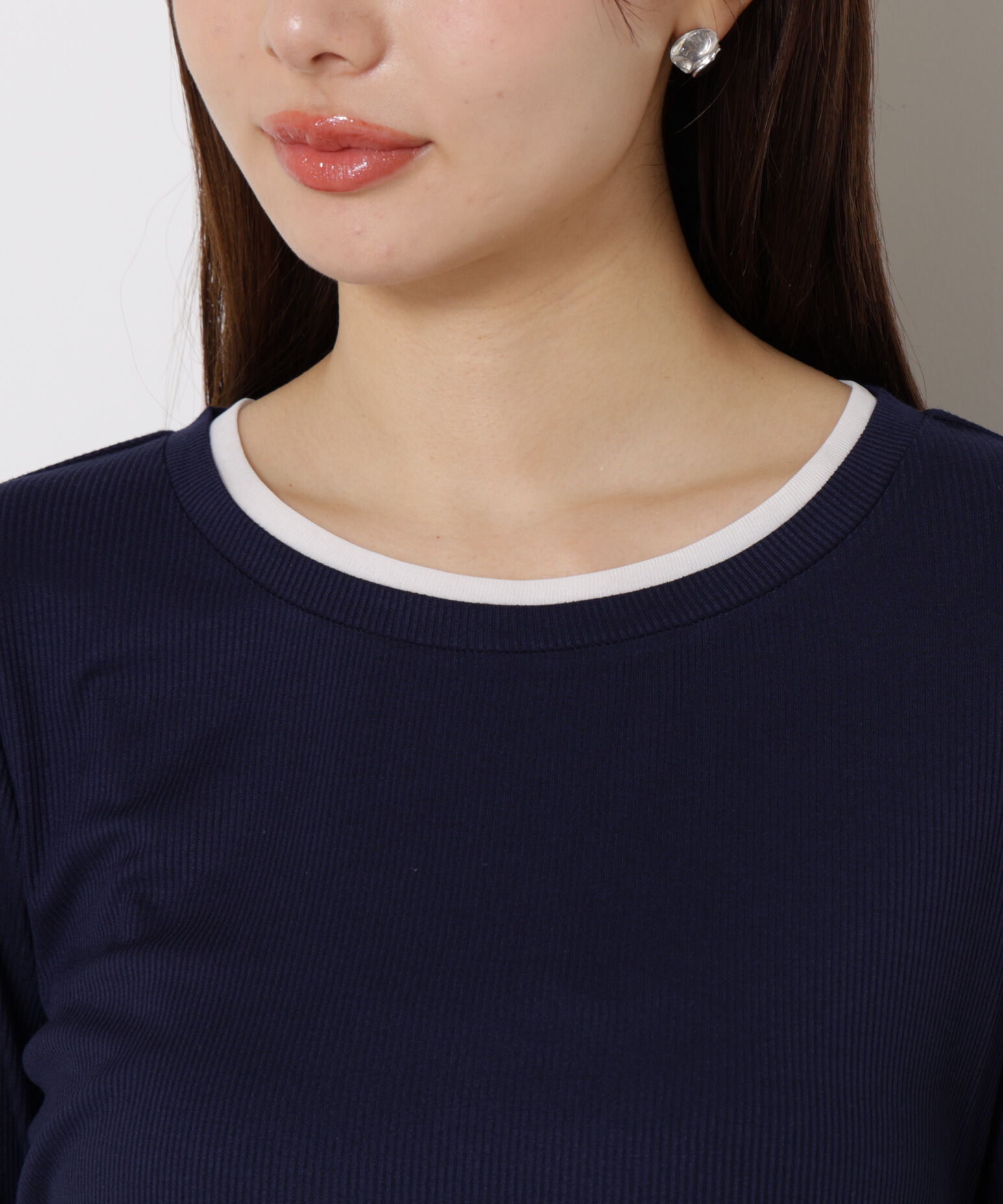 PROPORTION BODY DRESSING「＜ウォッシャブル＞レイヤード風テレコ 25AW」|Tシャツ・カットソー|