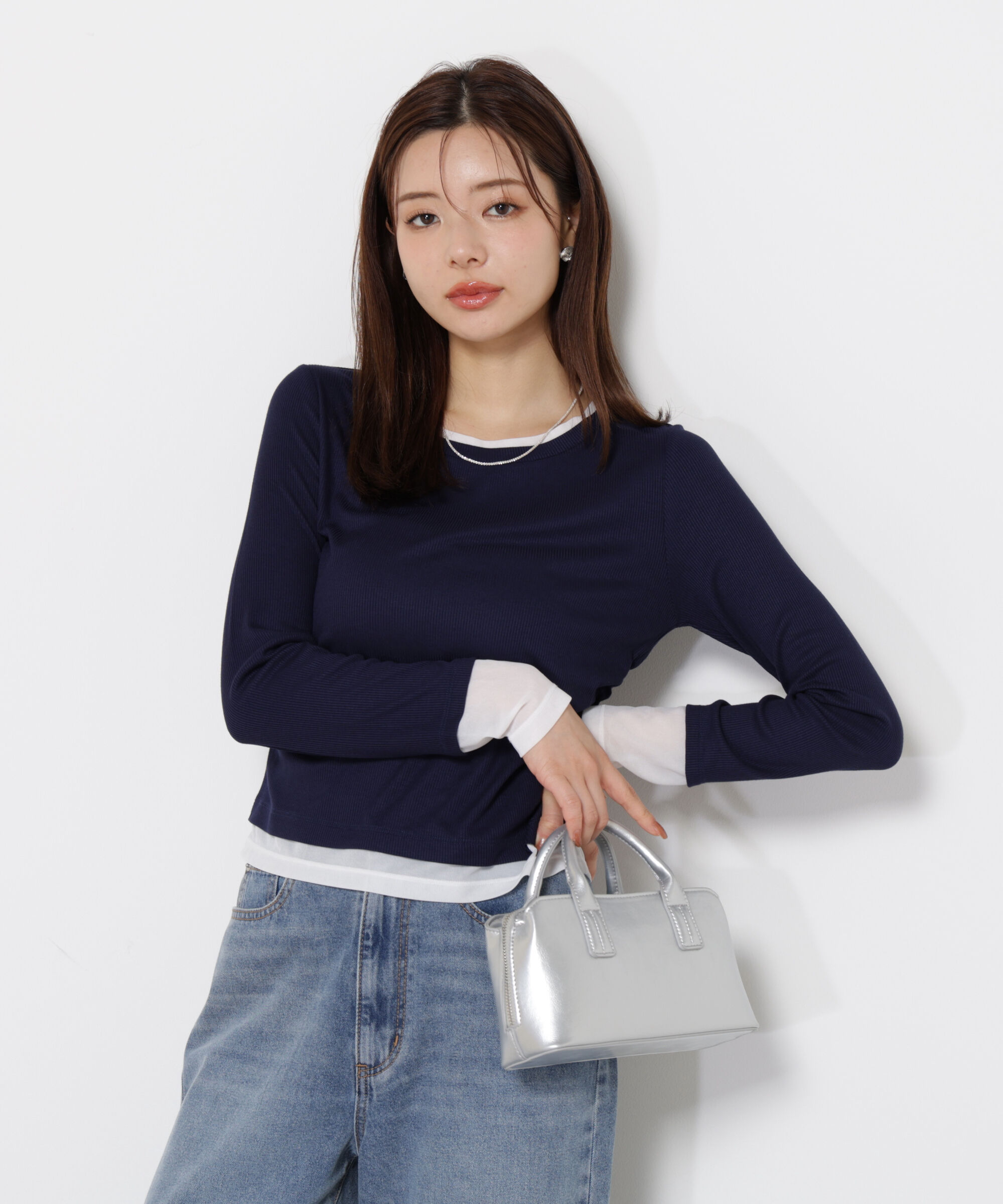 PROPORTION BODY DRESSING「＜ウォッシャブル＞レイヤード風テレコ 25AW」|Tシャツ・カットソー|